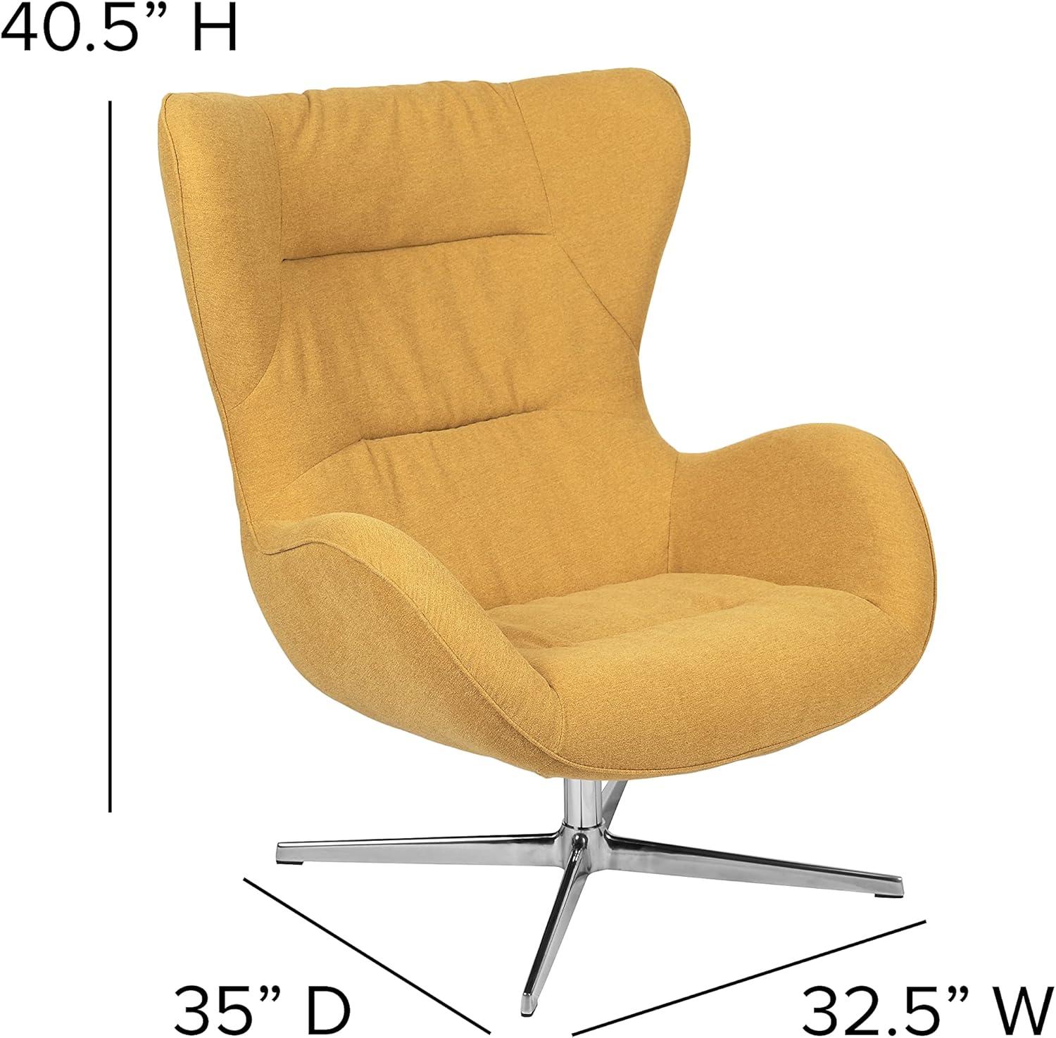 image:imageFlash Furniture Egg Series White LeatherSoft Side Reception ChairCitron Fabric