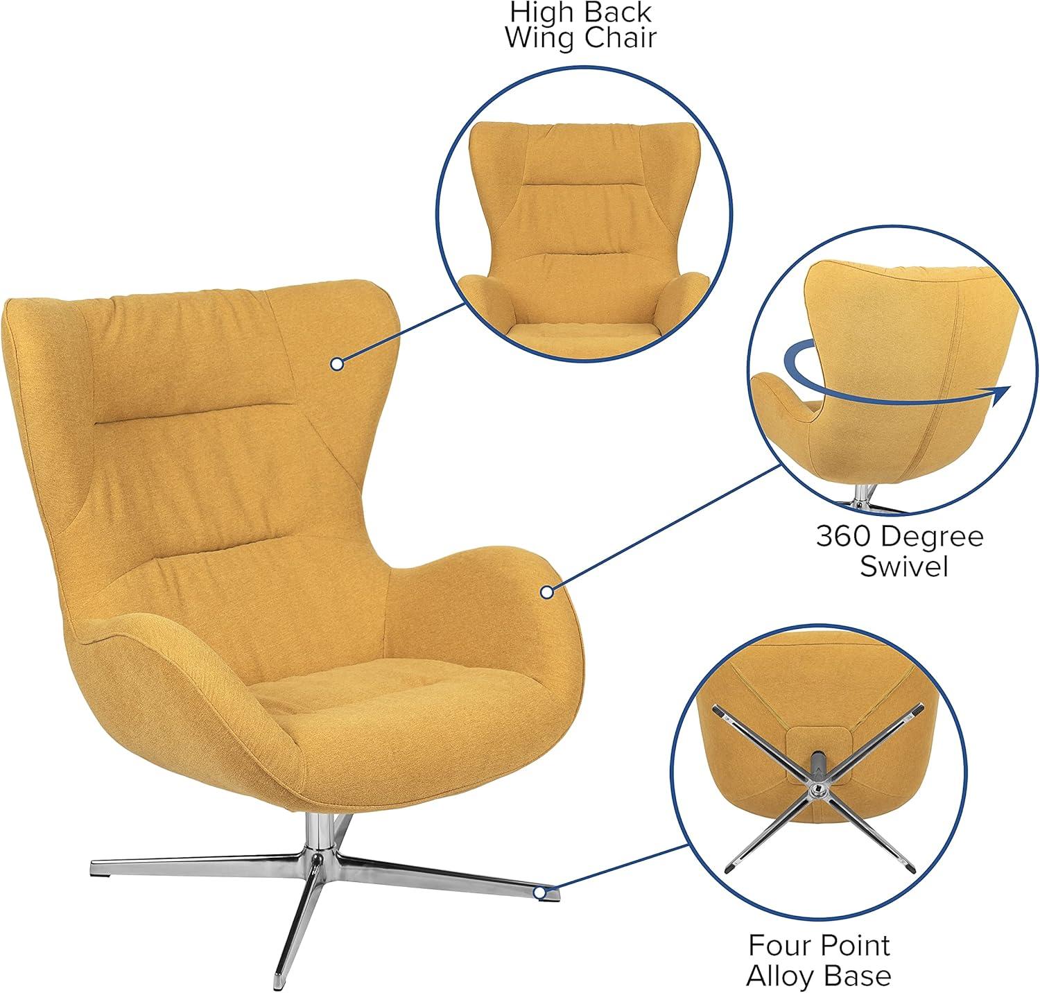 image:imageFlash Furniture Egg Series White LeatherSoft Side Reception ChairCitron Fabric