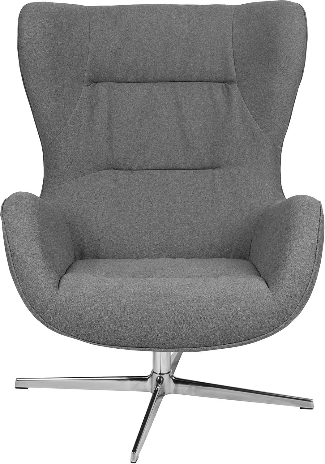 image:imageFlash Furniture Egg Series White LeatherSoft Side Reception ChairGray Fabric