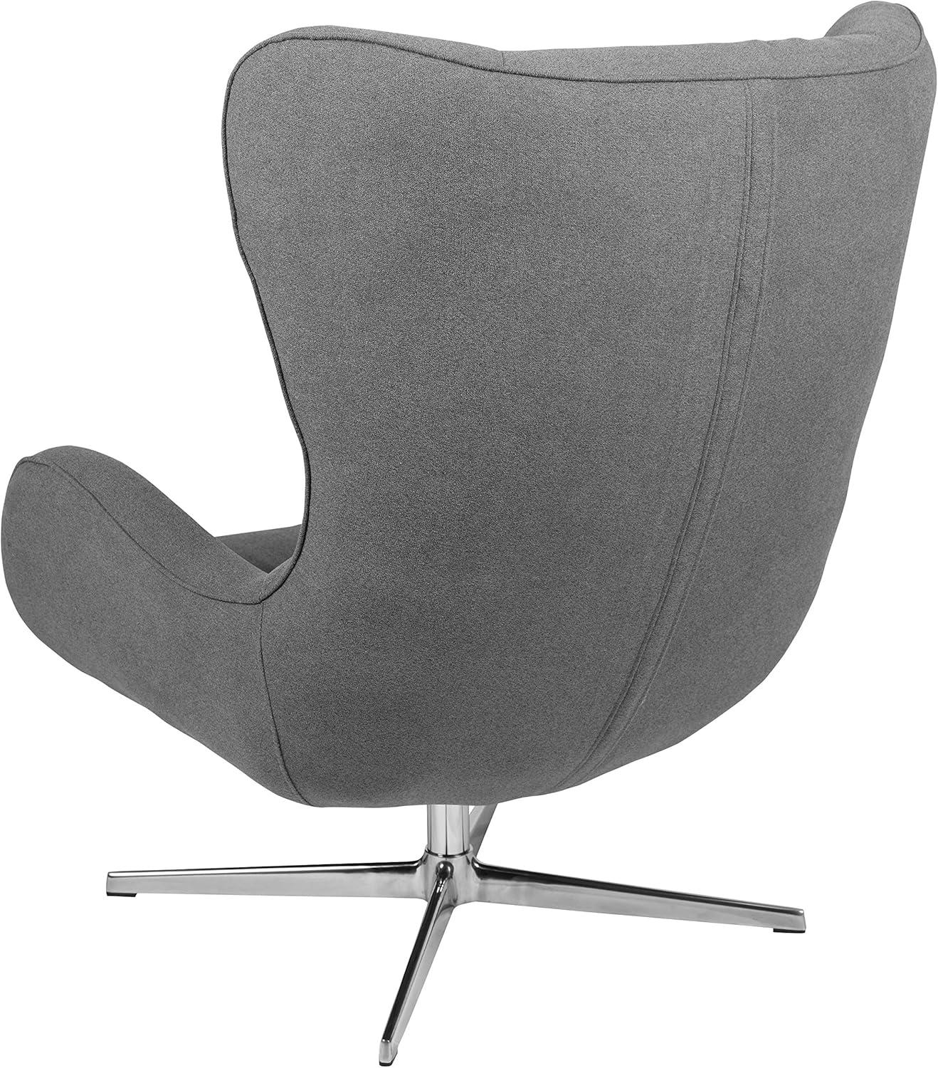 image:imageFlash Furniture Egg Series White LeatherSoft Side Reception ChairGray Fabric