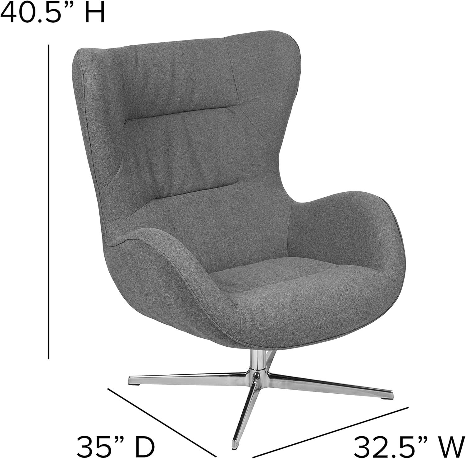 image:imageFlash Furniture Egg Series White LeatherSoft Side Reception ChairGray Fabric