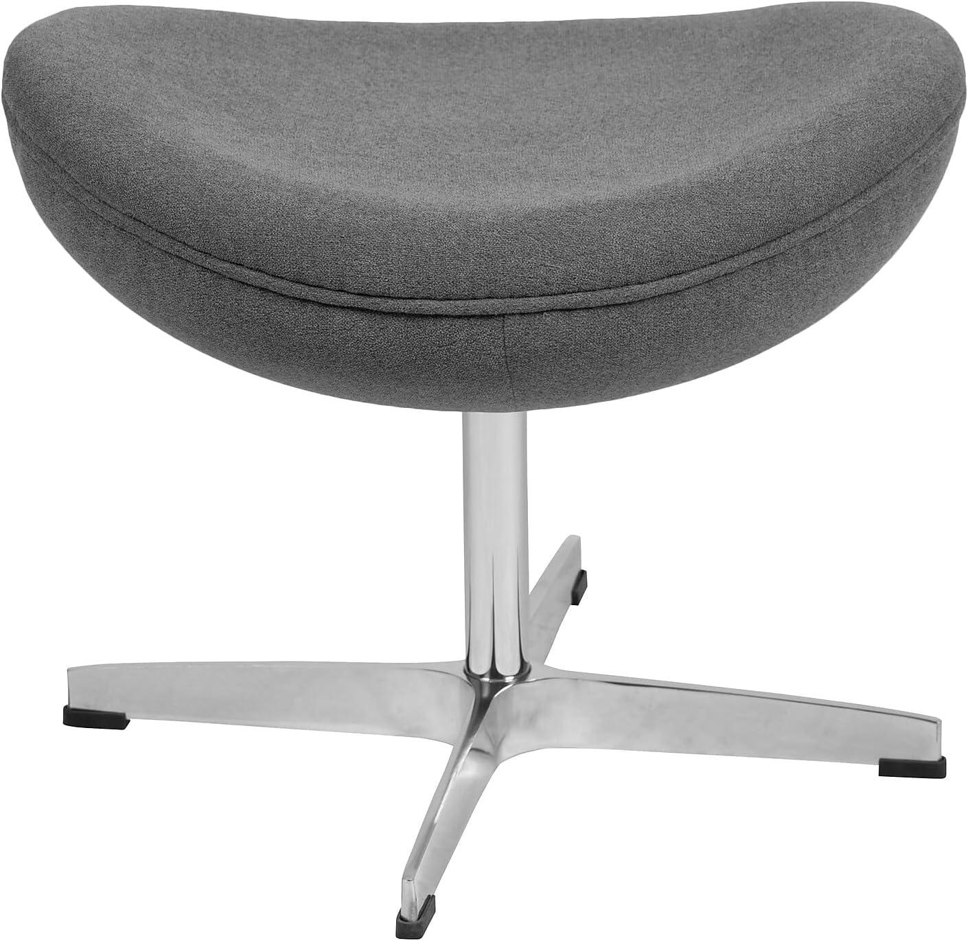 image:imageFlash Furniture Egg Series White LeatherSoft Side Reception ChairGray Fabric