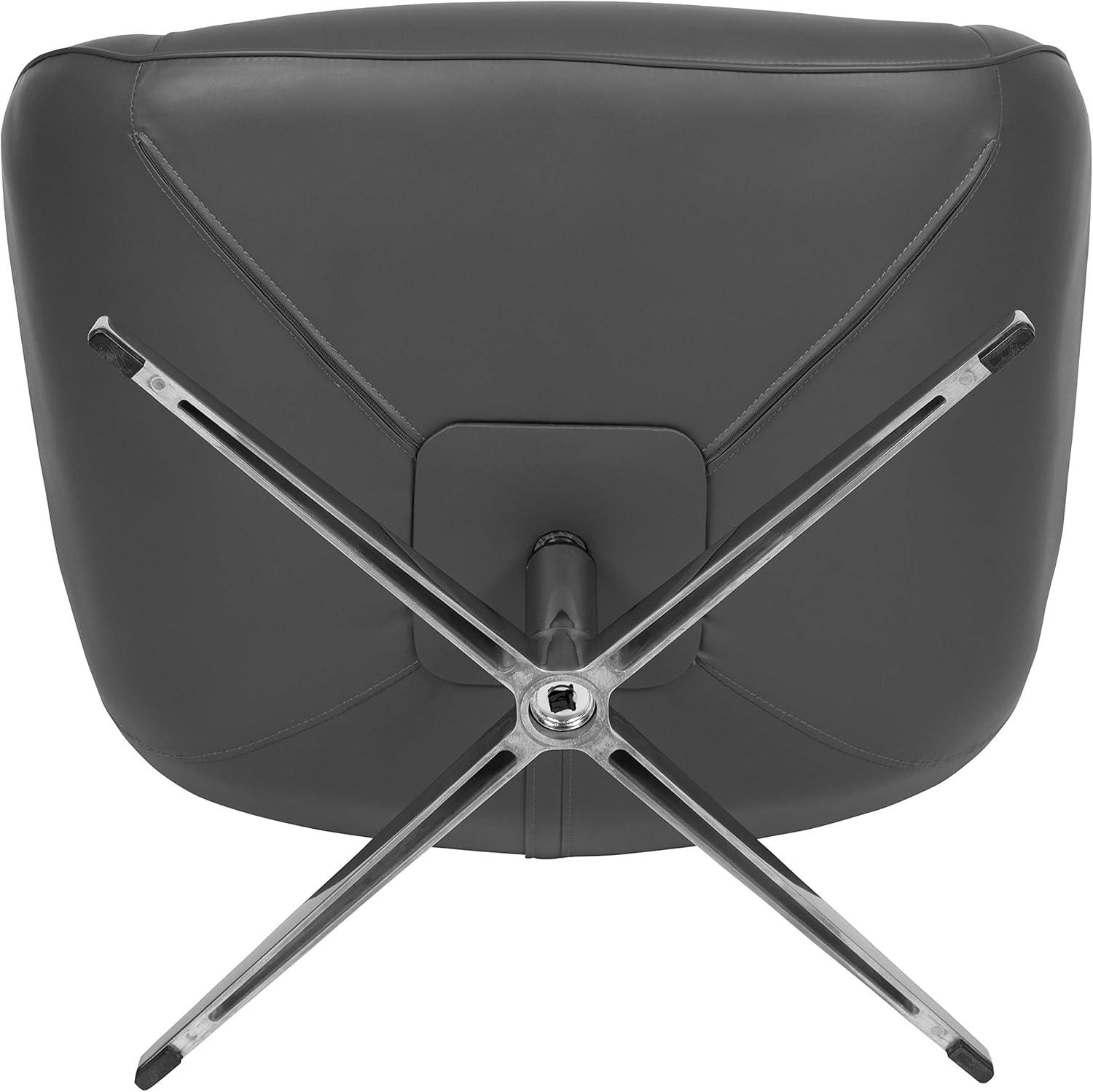 image:imageFlash Furniture Egg Series White LeatherSoft Side Reception ChairGray Leathersoft