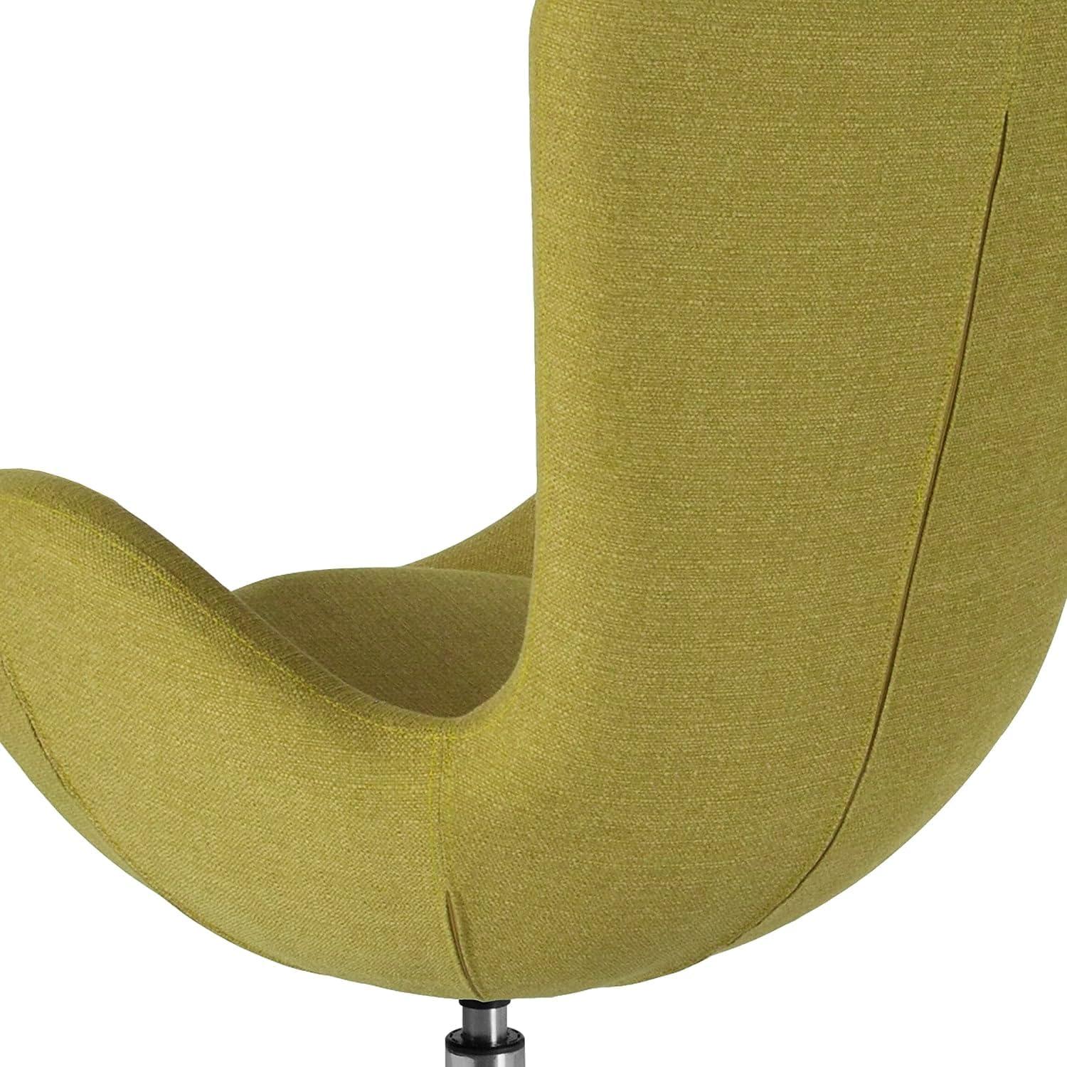 image:imageFlash Furniture Egg Series White LeatherSoft Side Reception ChairGreen Fabric
