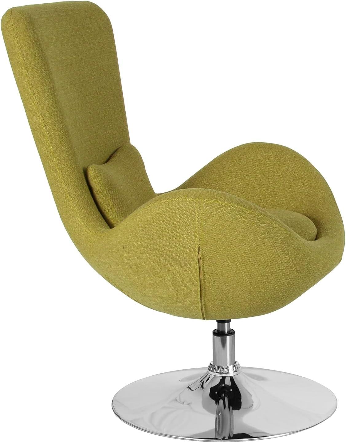 image:imageFlash Furniture Egg Series White LeatherSoft Side Reception ChairGreen Fabric