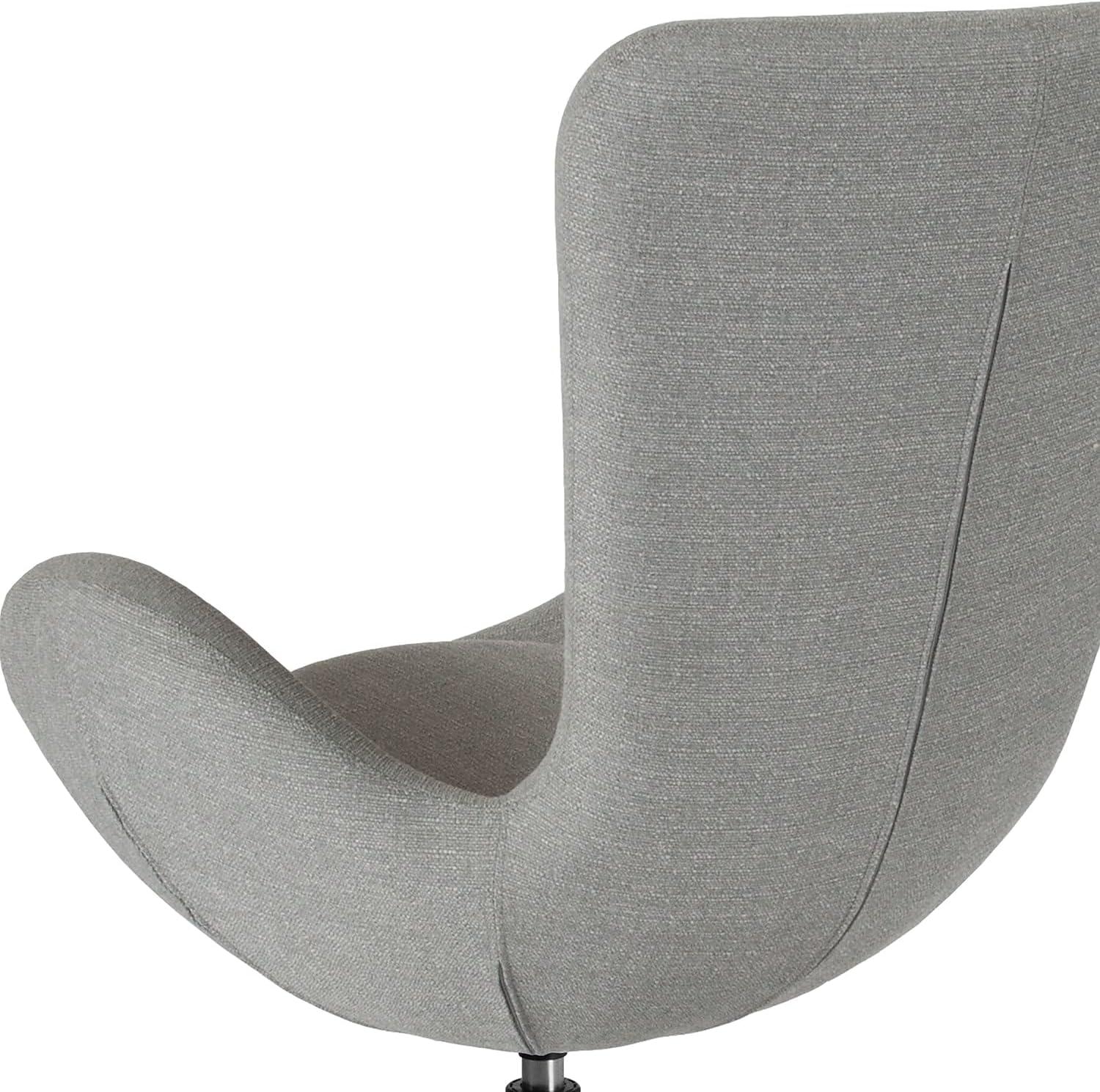 image:imageFlash Furniture Egg Series White LeatherSoft Side Reception ChairLight Gray Fabric