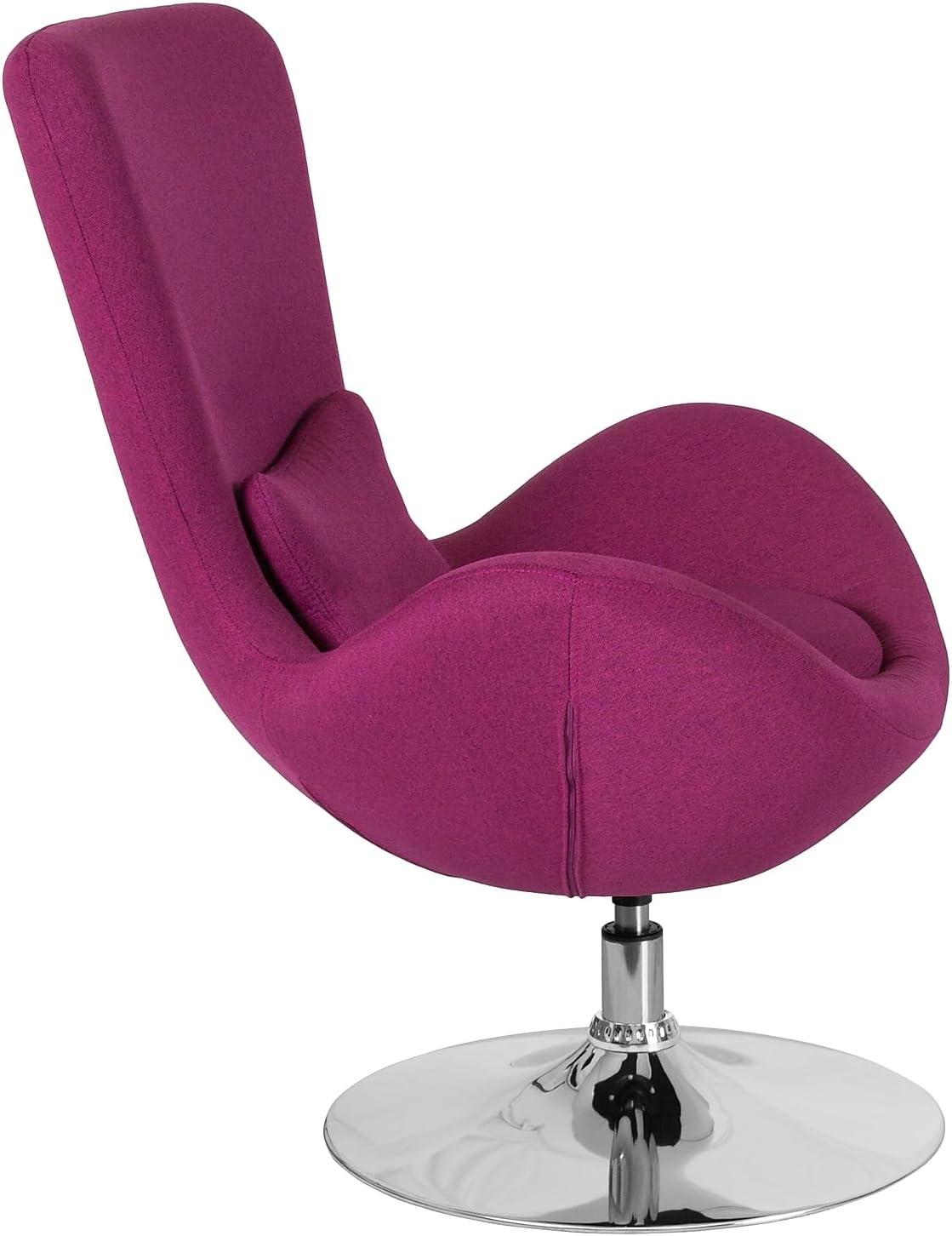 image:imageFlash Furniture Egg Series White LeatherSoft Side Reception ChairMagenta Fabric
