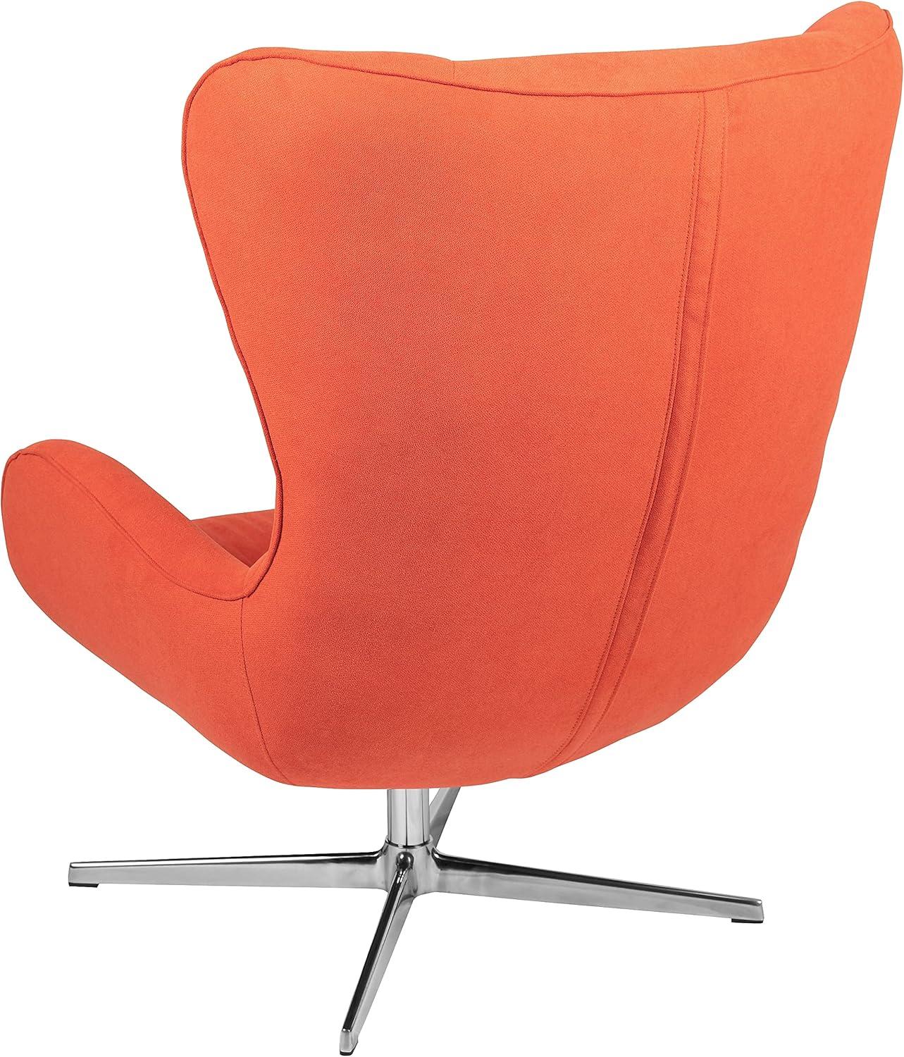 image:imageFlash Furniture Egg Series White LeatherSoft Side Reception ChairOrange Fabric