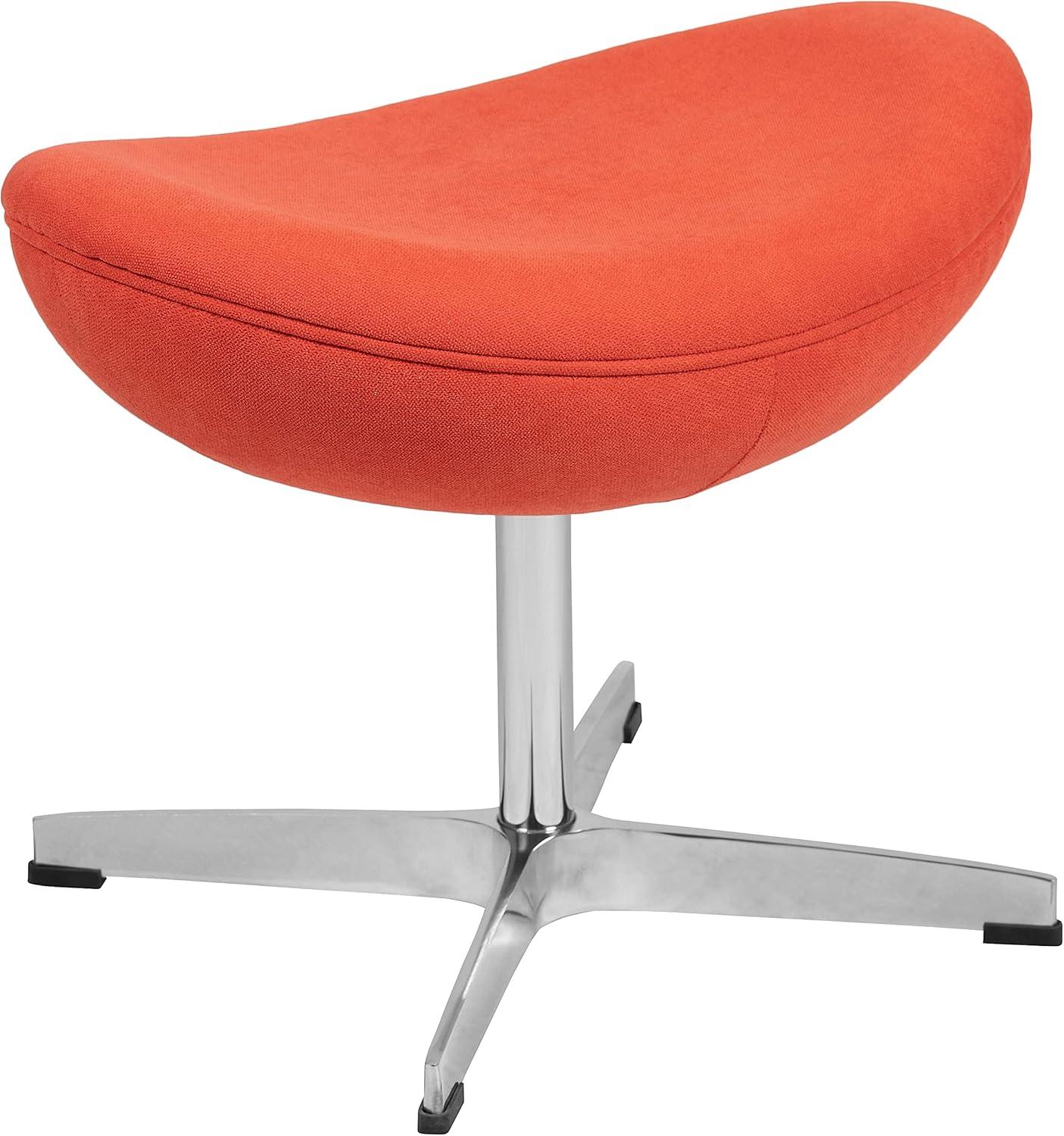 image:imageFlash Furniture Egg Series White LeatherSoft Side Reception ChairOrange Fabric