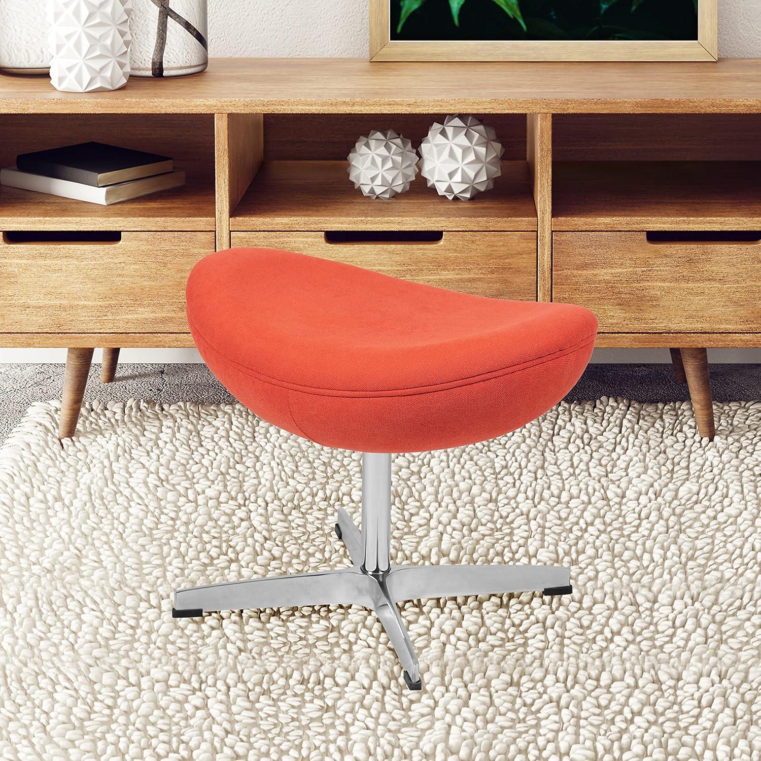 image:imageFlash Furniture Egg Series White LeatherSoft Side Reception ChairOrange Fabric