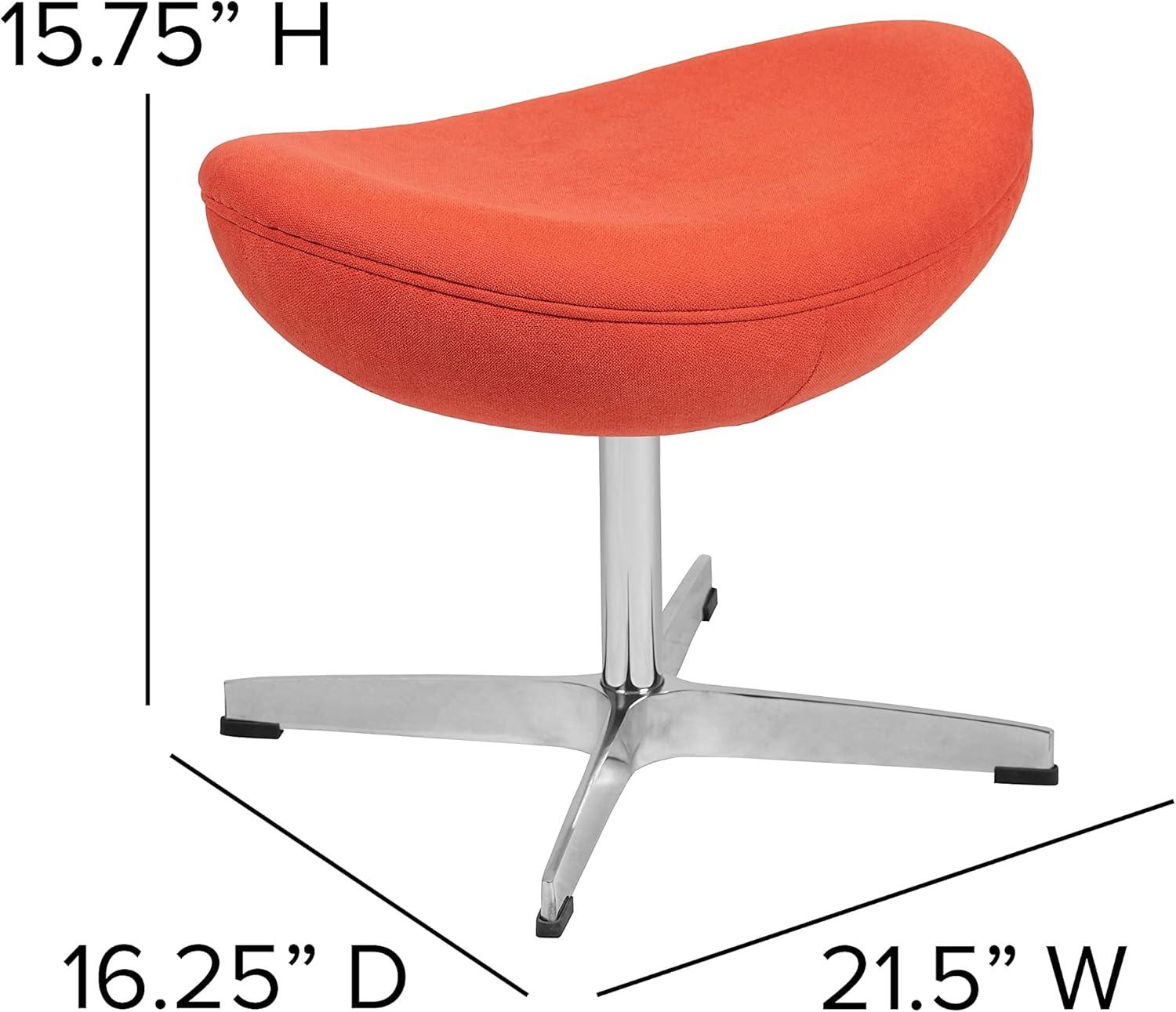 image:imageFlash Furniture Egg Series White LeatherSoft Side Reception ChairOrange Fabric