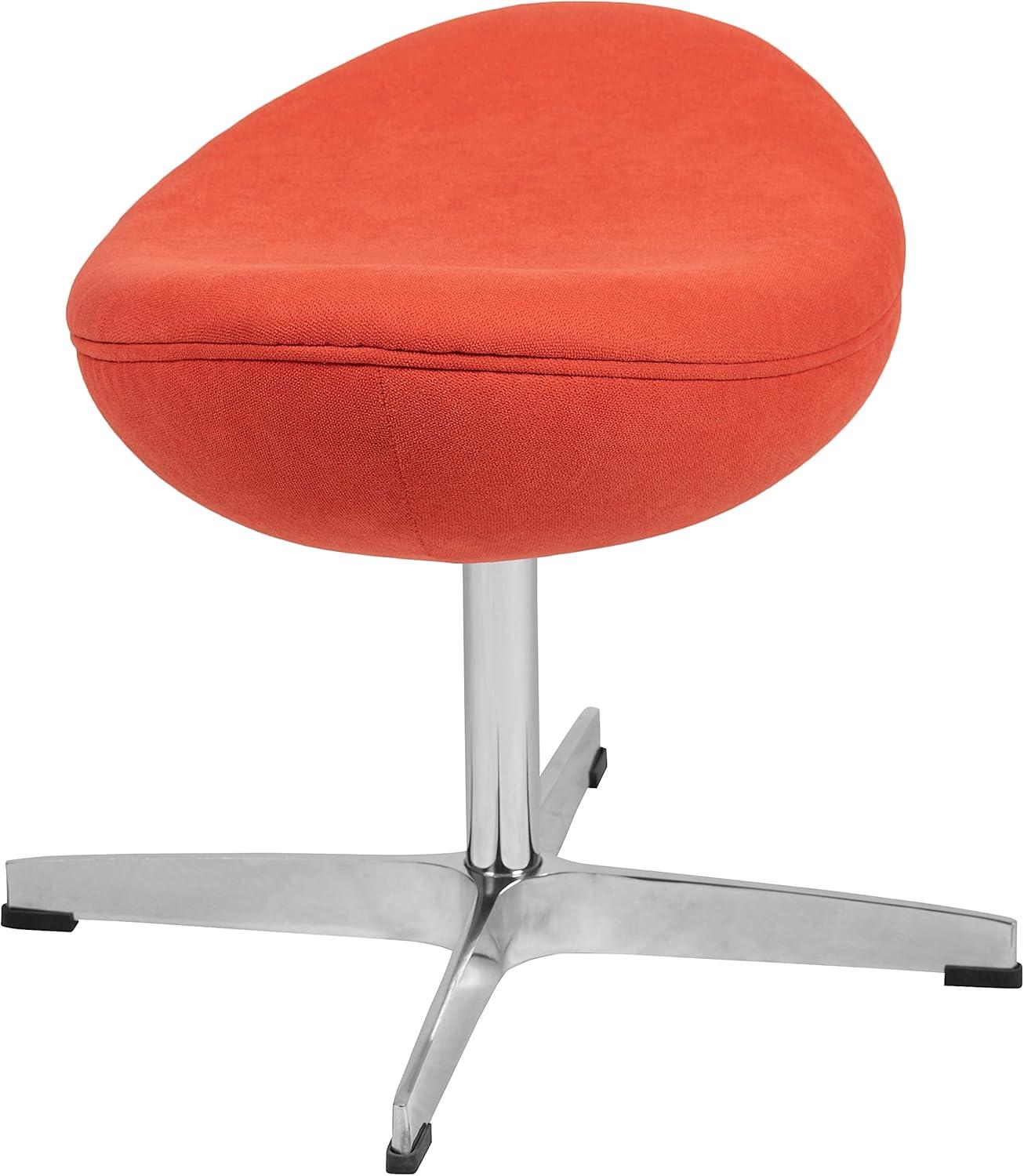 image:imageFlash Furniture Egg Series White LeatherSoft Side Reception ChairOrange Fabric