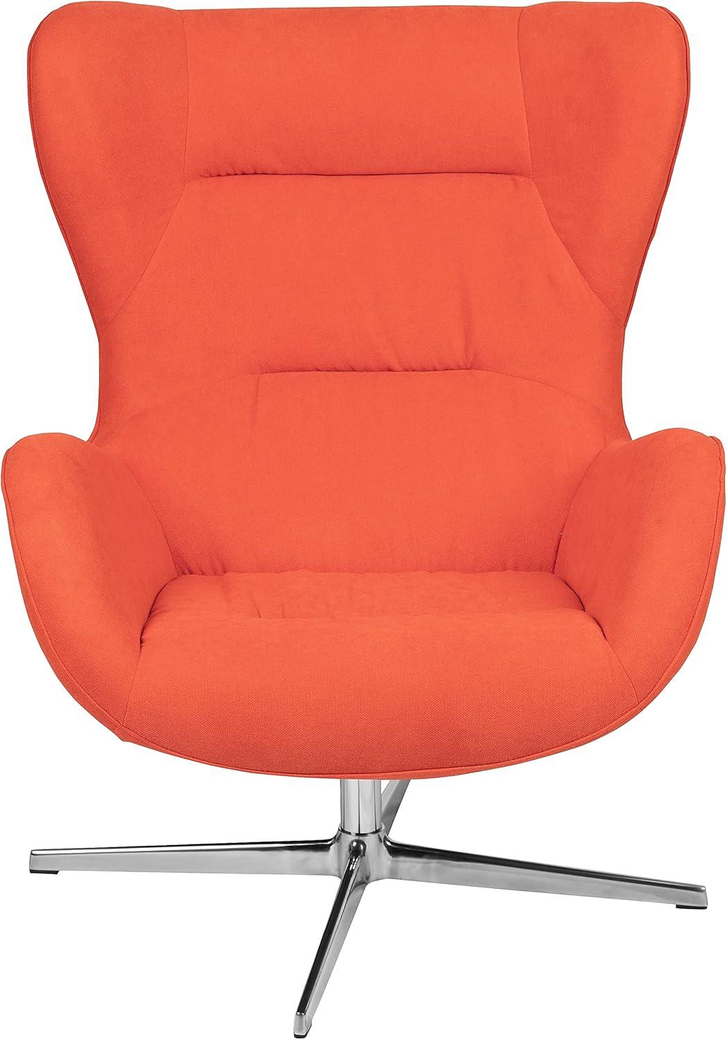 image:imageFlash Furniture Egg Series White LeatherSoft Side Reception ChairOrange Fabric
