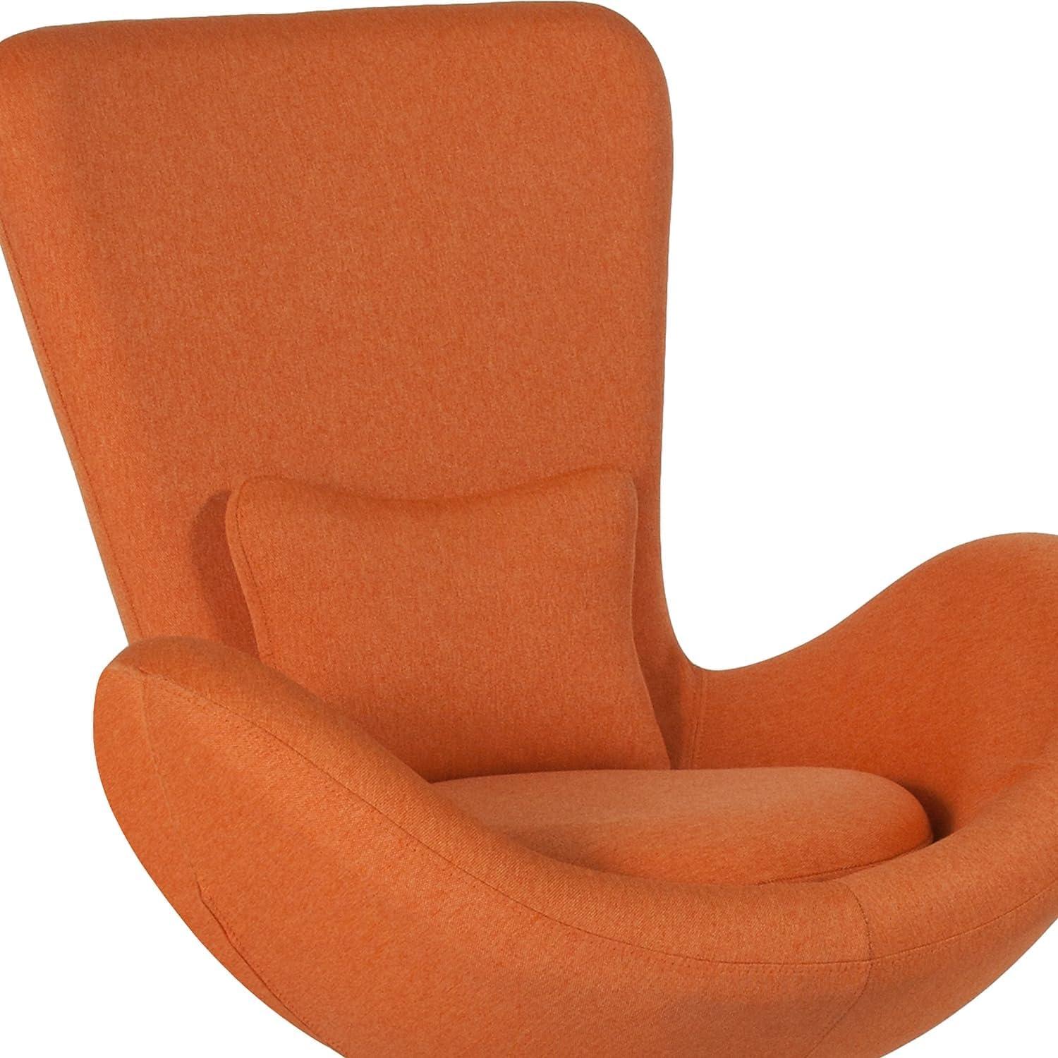 image:imageFlash Furniture Egg Series White LeatherSoft Side Reception ChairOrange Fabric