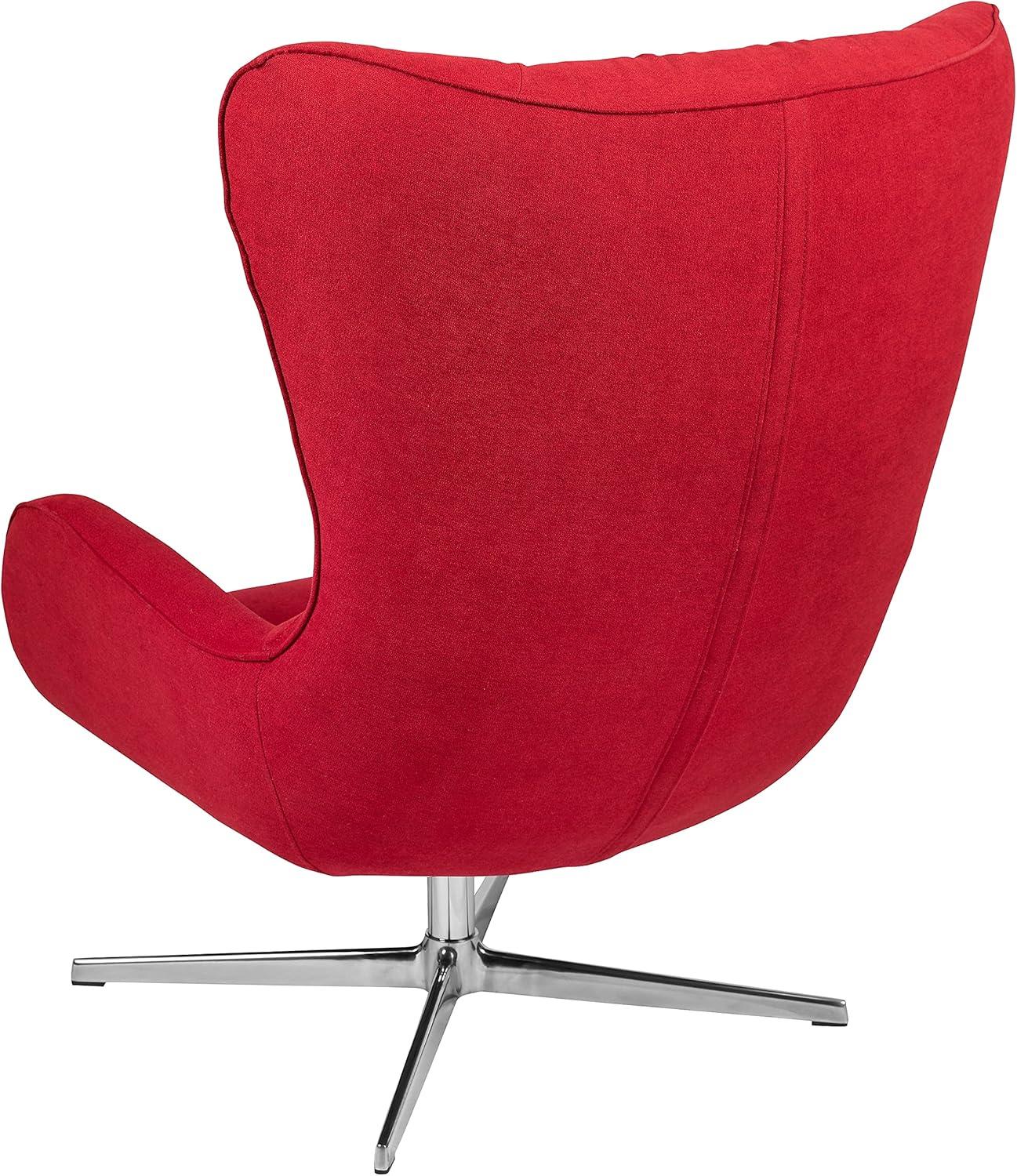 image:imageFlash Furniture Egg Series White LeatherSoft Side Reception ChairRed Fabric