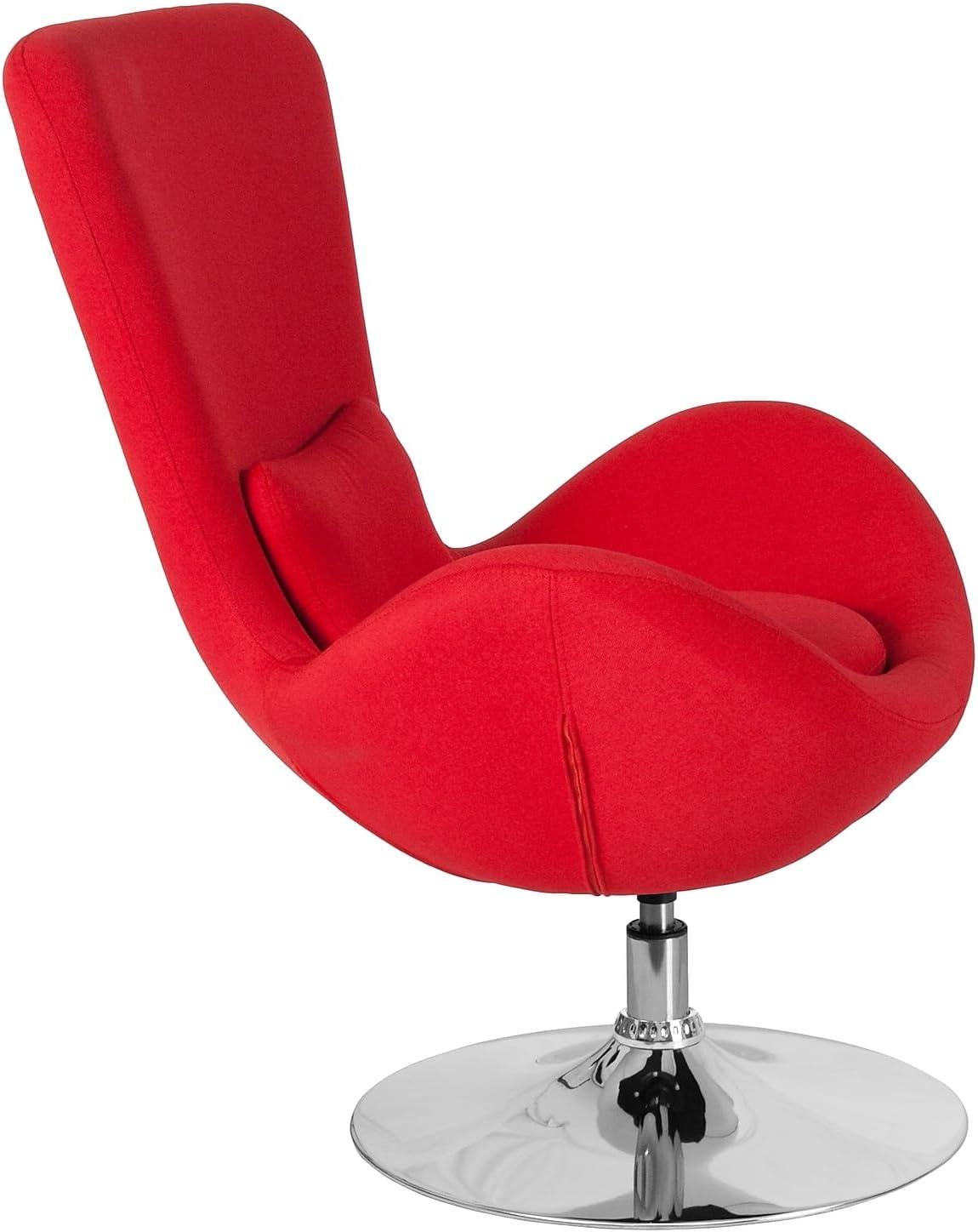 image:imageFlash Furniture Egg Series White LeatherSoft Side Reception ChairRed Fabric