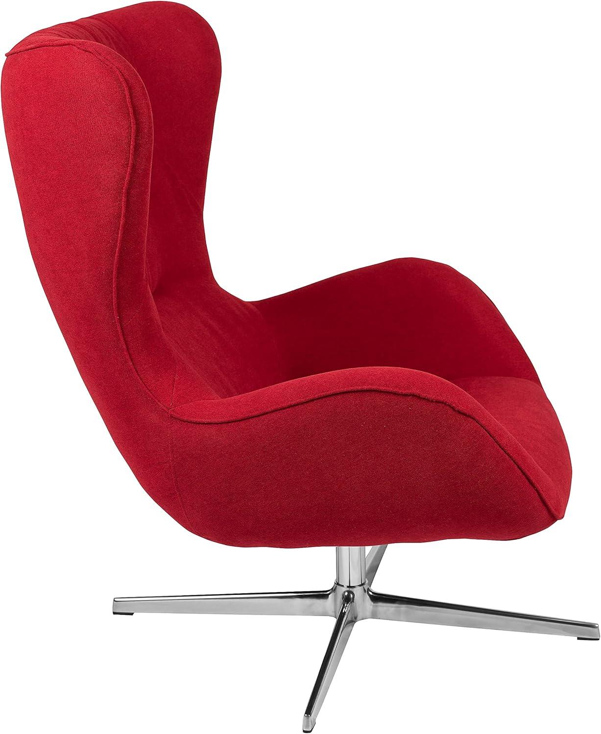 image:imageFlash Furniture Egg Series White LeatherSoft Side Reception ChairRed Fabric