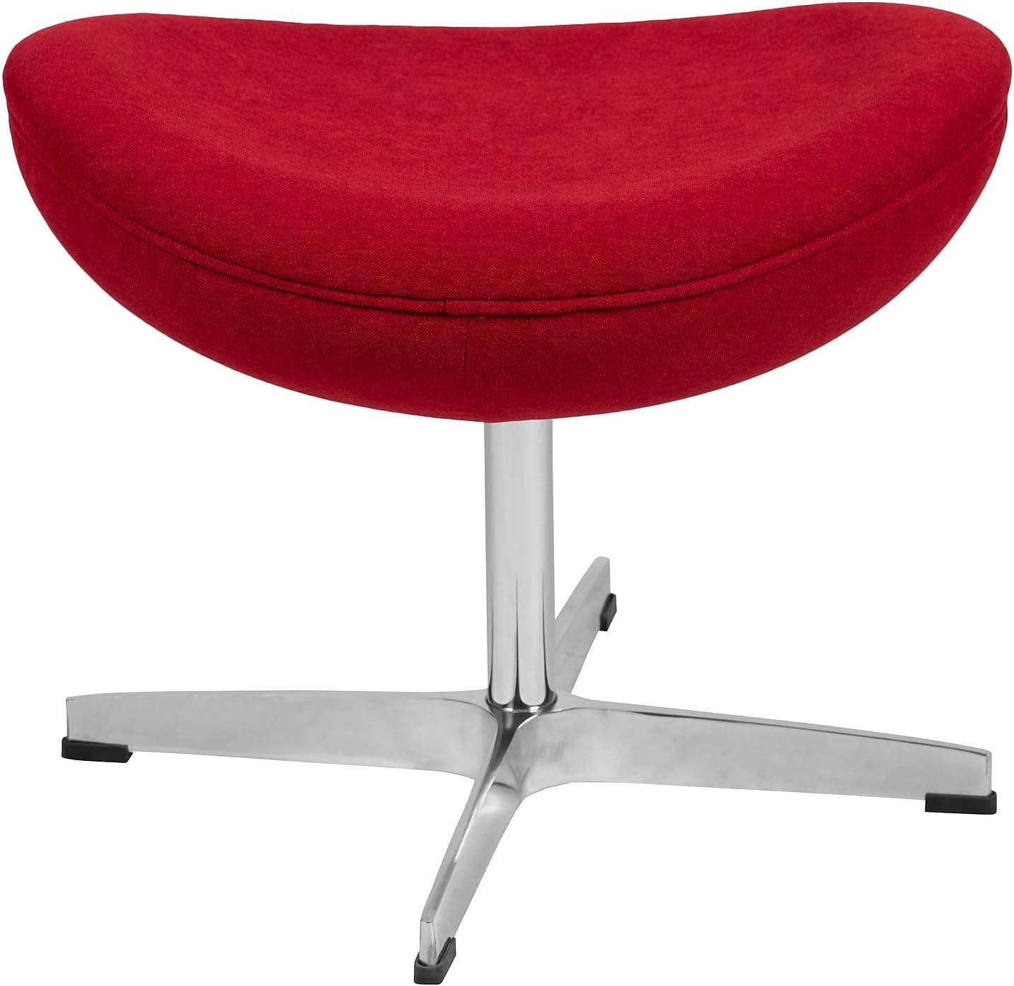 image:imageFlash Furniture Egg Series White LeatherSoft Side Reception ChairRed Fabric