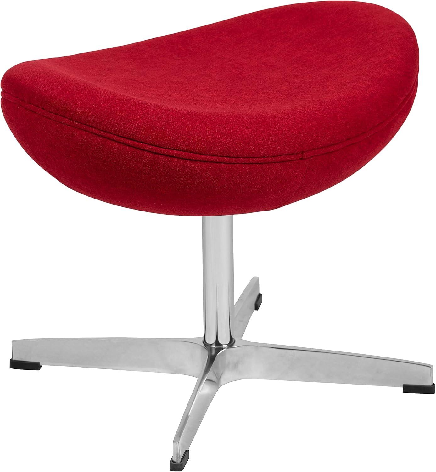 image:imageFlash Furniture Egg Series White LeatherSoft Side Reception ChairRed Fabric