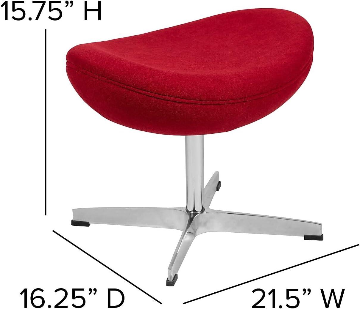image:imageFlash Furniture Egg Series White LeatherSoft Side Reception ChairRed Fabric
