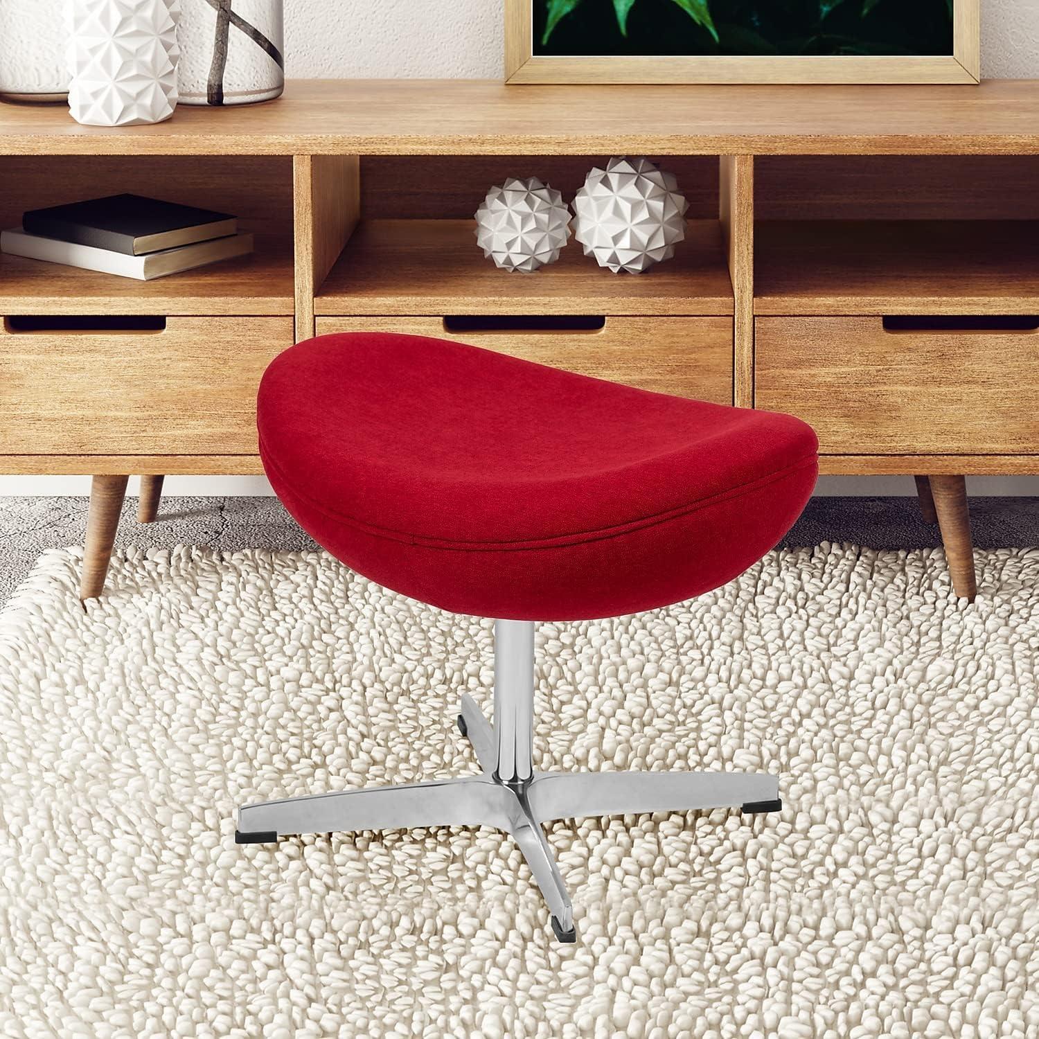 image:imageFlash Furniture Egg Series White LeatherSoft Side Reception ChairRed Fabric
