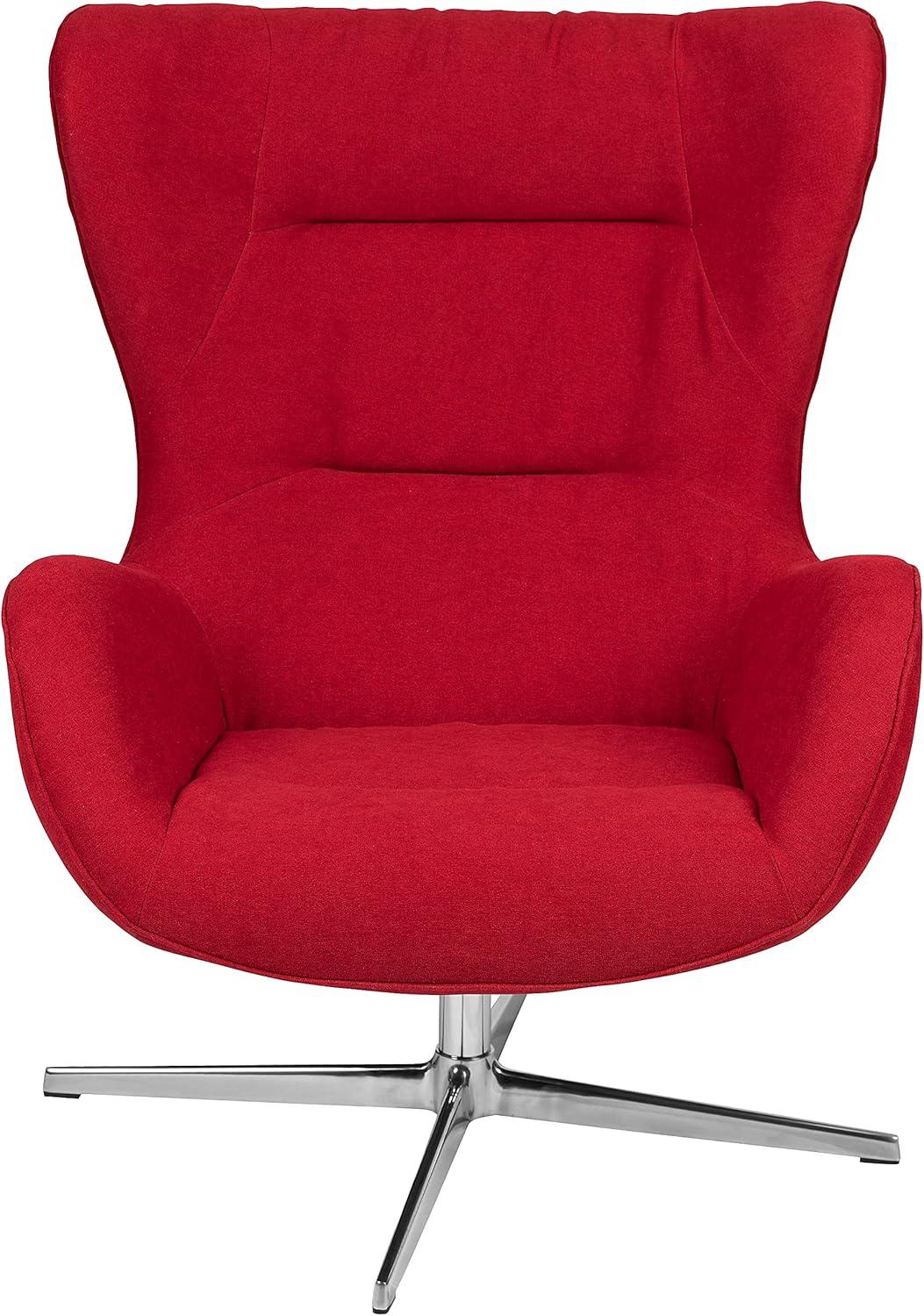 image:imageFlash Furniture Egg Series White LeatherSoft Side Reception ChairRed Fabric