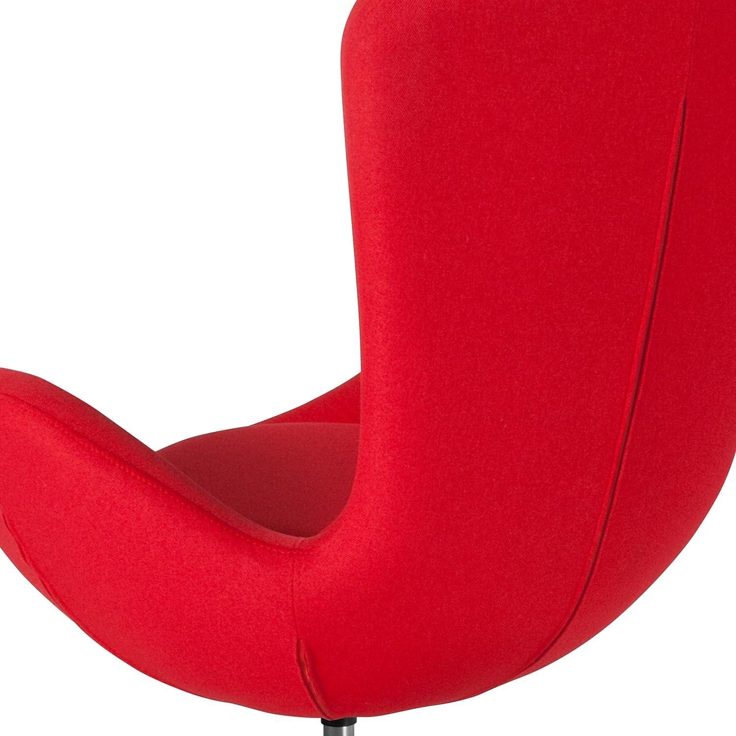 image:imageFlash Furniture Egg Series White LeatherSoft Side Reception ChairRed Fabric