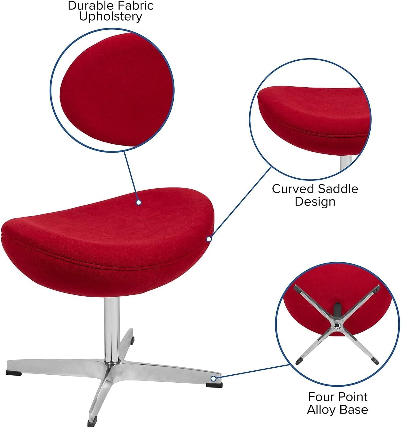 image:imageFlash Furniture Egg Series White LeatherSoft Side Reception ChairRed Fabric