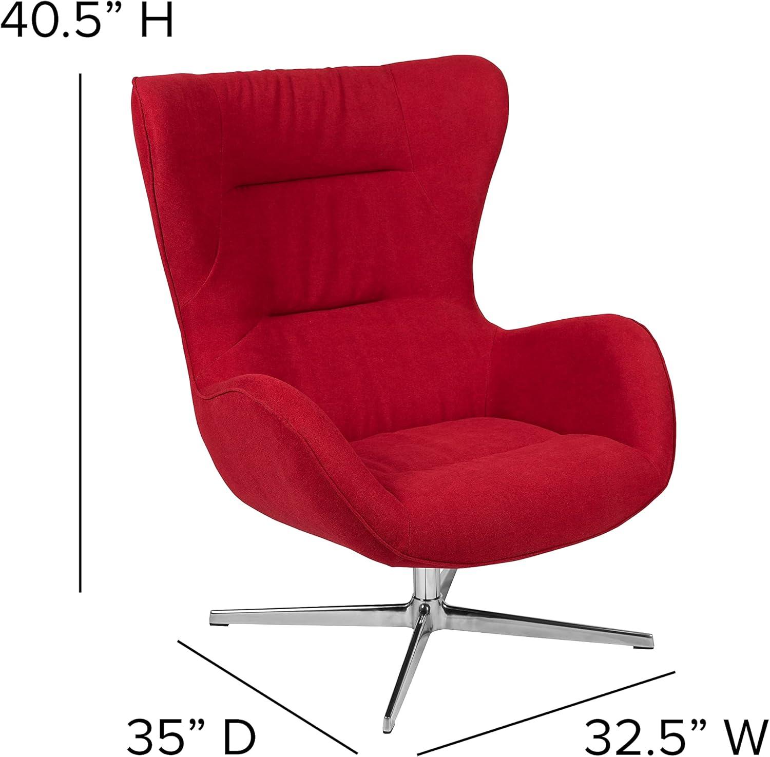 image:imageFlash Furniture Egg Series White LeatherSoft Side Reception ChairRed Fabric