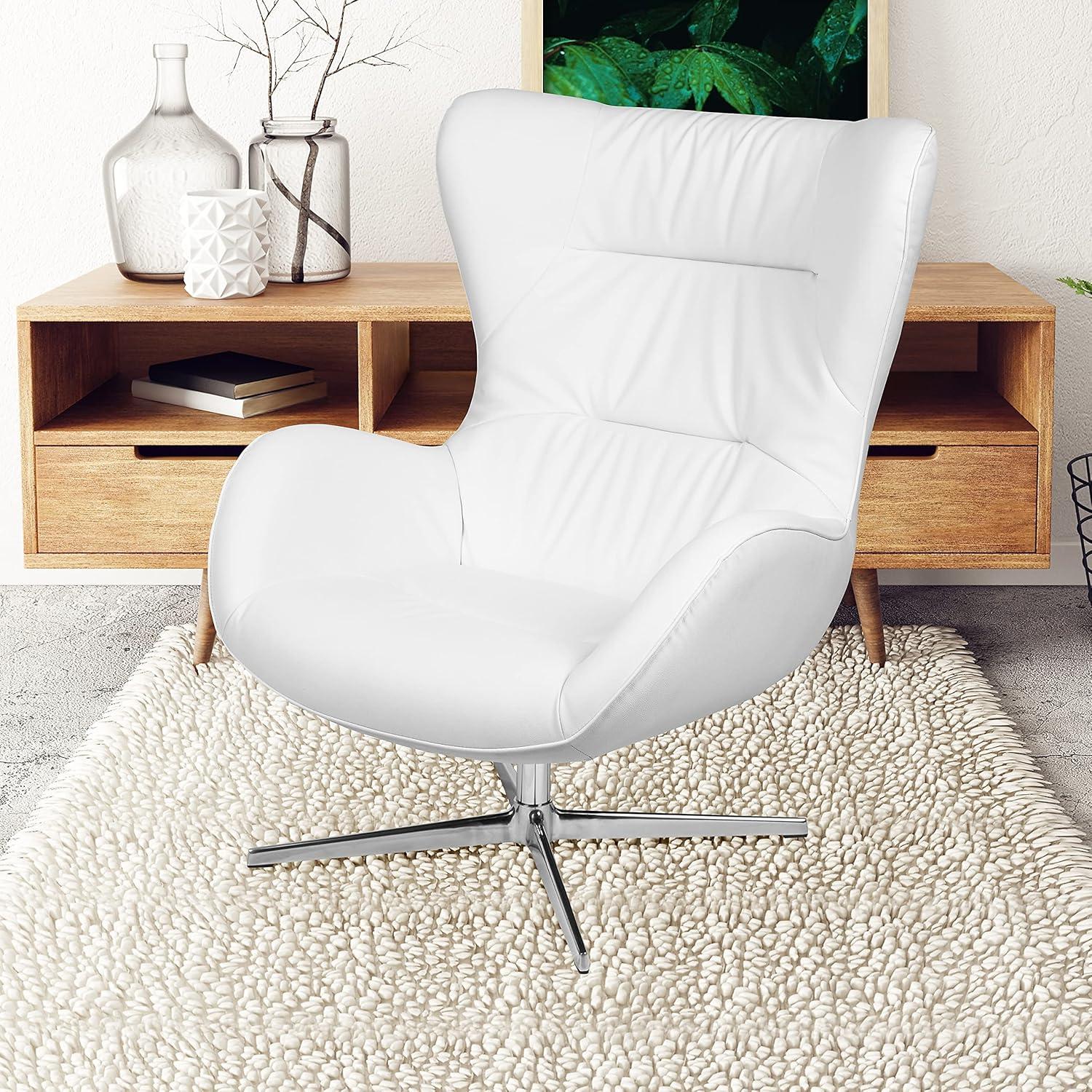 image:imageFlash Furniture Egg Series White LeatherSoft Side Reception ChairWhite Leathersoft