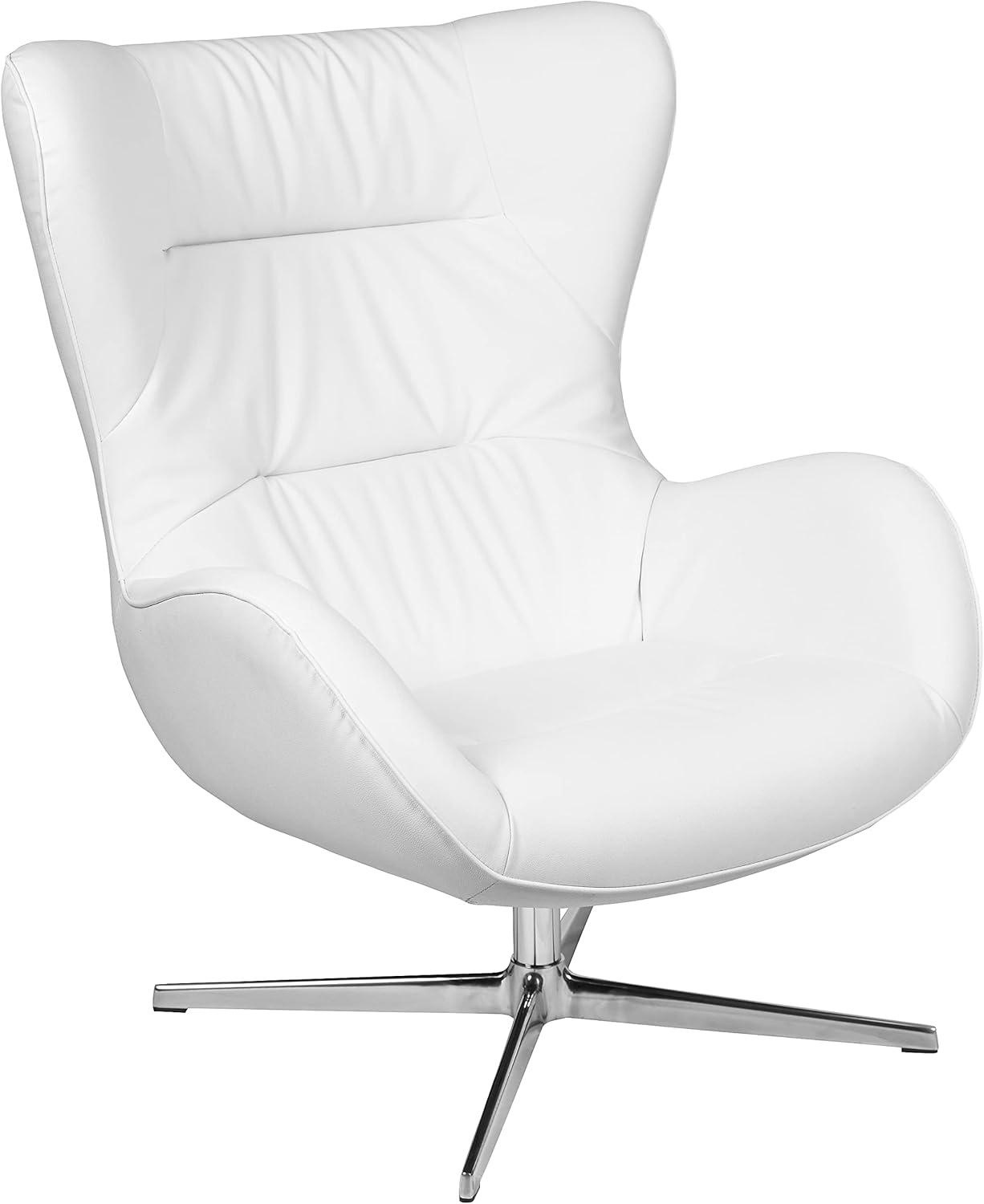 image:imageFlash Furniture Egg Series White LeatherSoft Side Reception ChairWhite Leathersoft