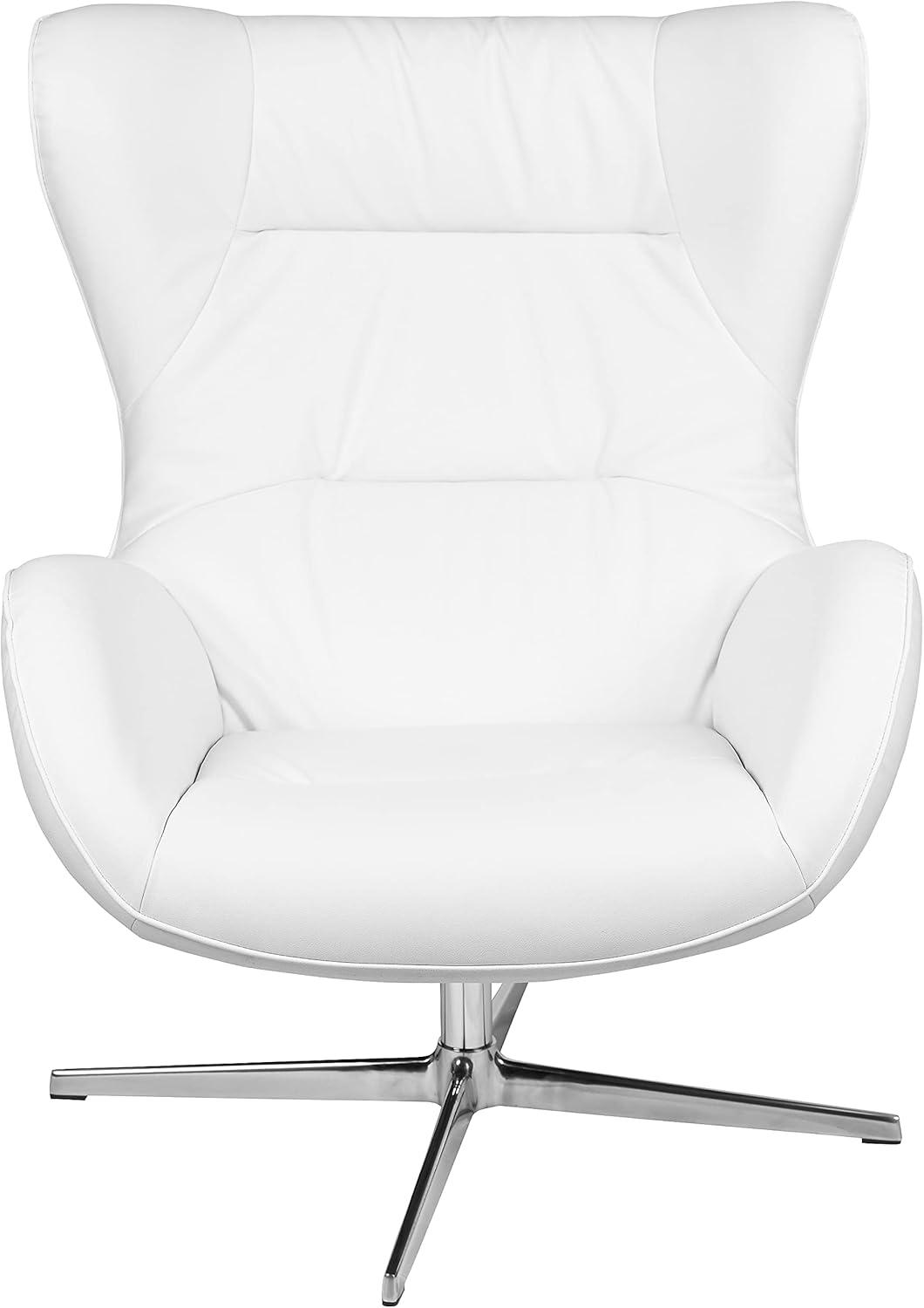 image:imageFlash Furniture Egg Series White LeatherSoft Side Reception ChairWhite Leathersoft