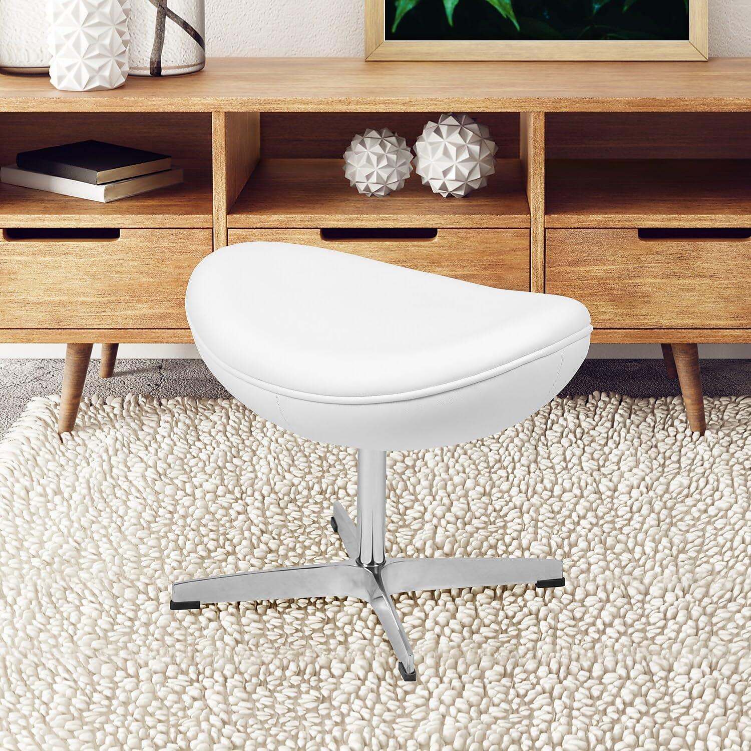 image:imageFlash Furniture Egg Series White LeatherSoft Side Reception ChairWhite Leathersoft