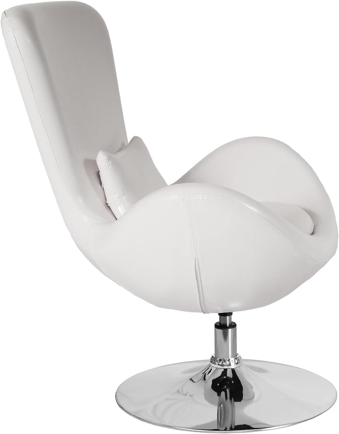 image:imageFlash Furniture Egg Series White LeatherSoft Side Reception ChairWhite Leathersoft