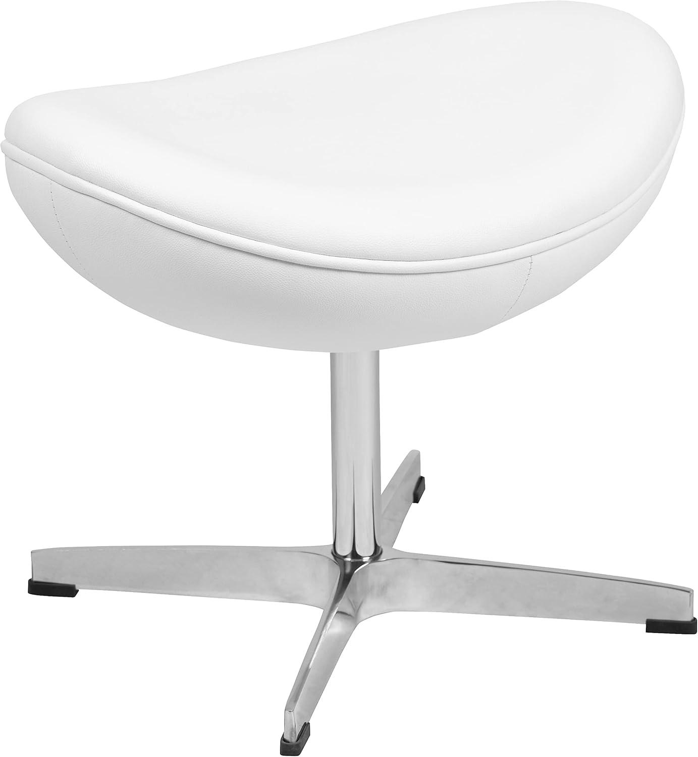 image:imageFlash Furniture Egg Series White LeatherSoft Side Reception ChairWhite Leathersoft
