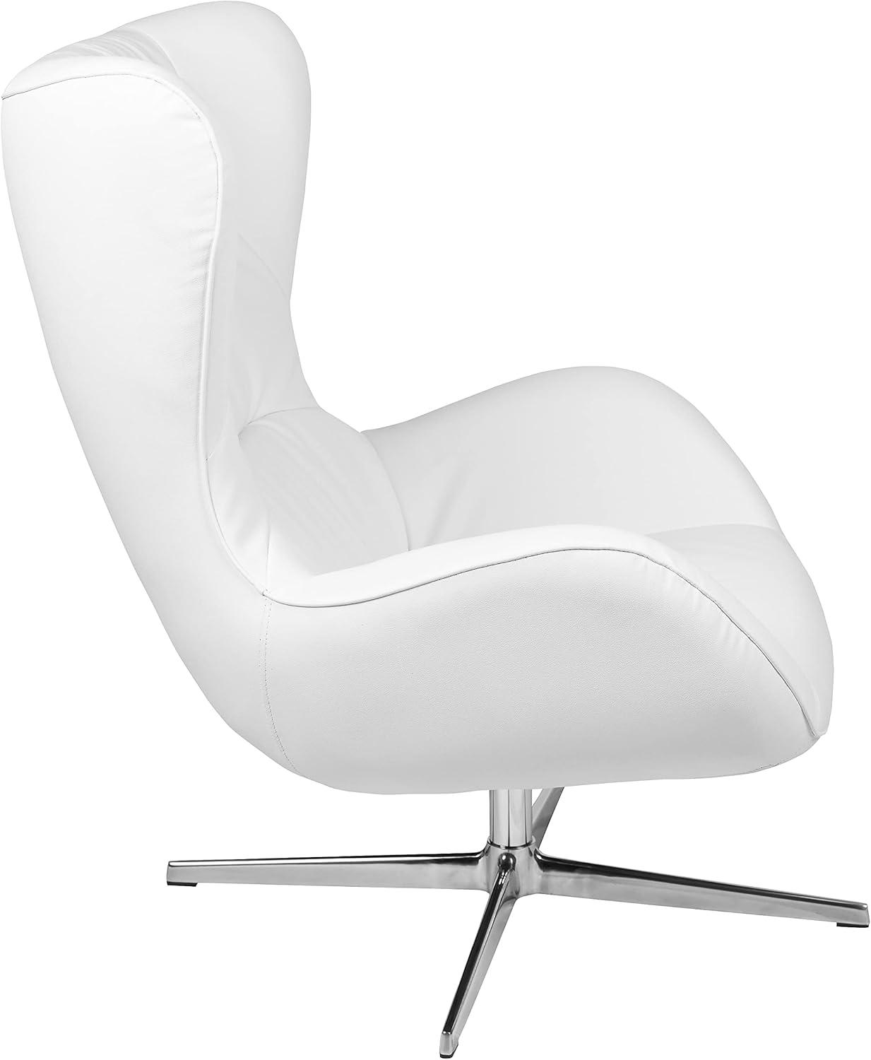 image:imageFlash Furniture Egg Series White LeatherSoft Side Reception ChairWhite Leathersoft