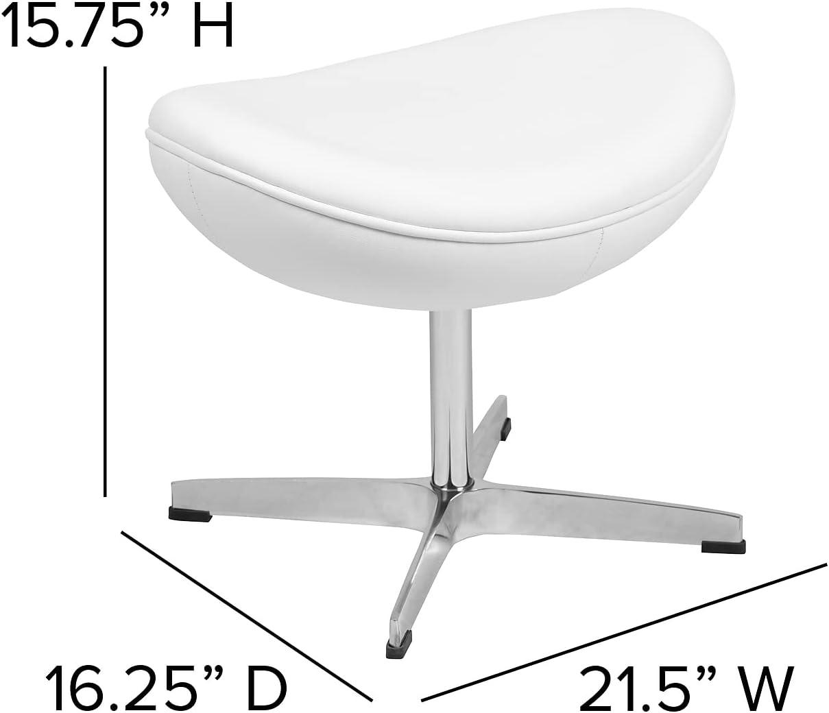image:imageFlash Furniture Egg Series White LeatherSoft Side Reception ChairWhite Leathersoft
