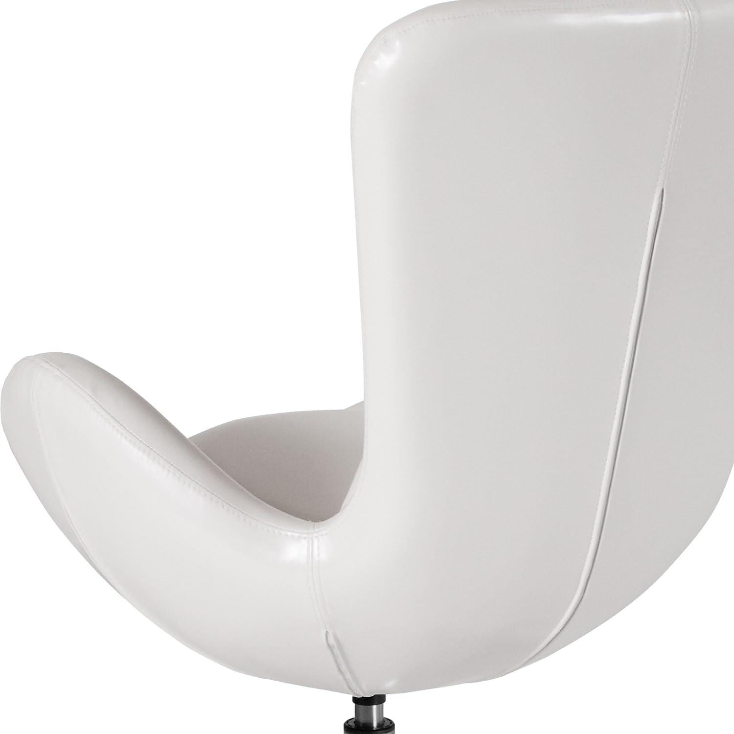 image:imageFlash Furniture Egg Series White LeatherSoft Side Reception ChairWhite Leathersoft