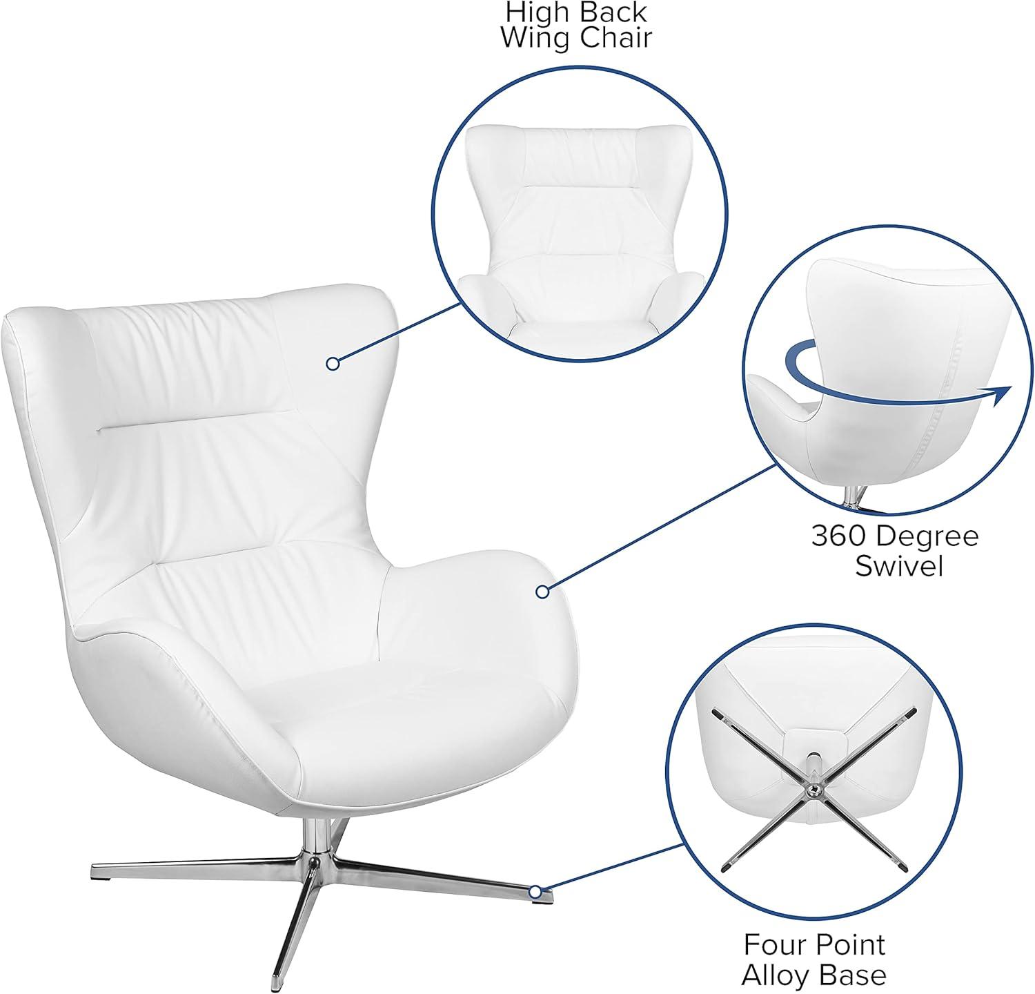 image:imageFlash Furniture Egg Series White LeatherSoft Side Reception ChairWhite Leathersoft