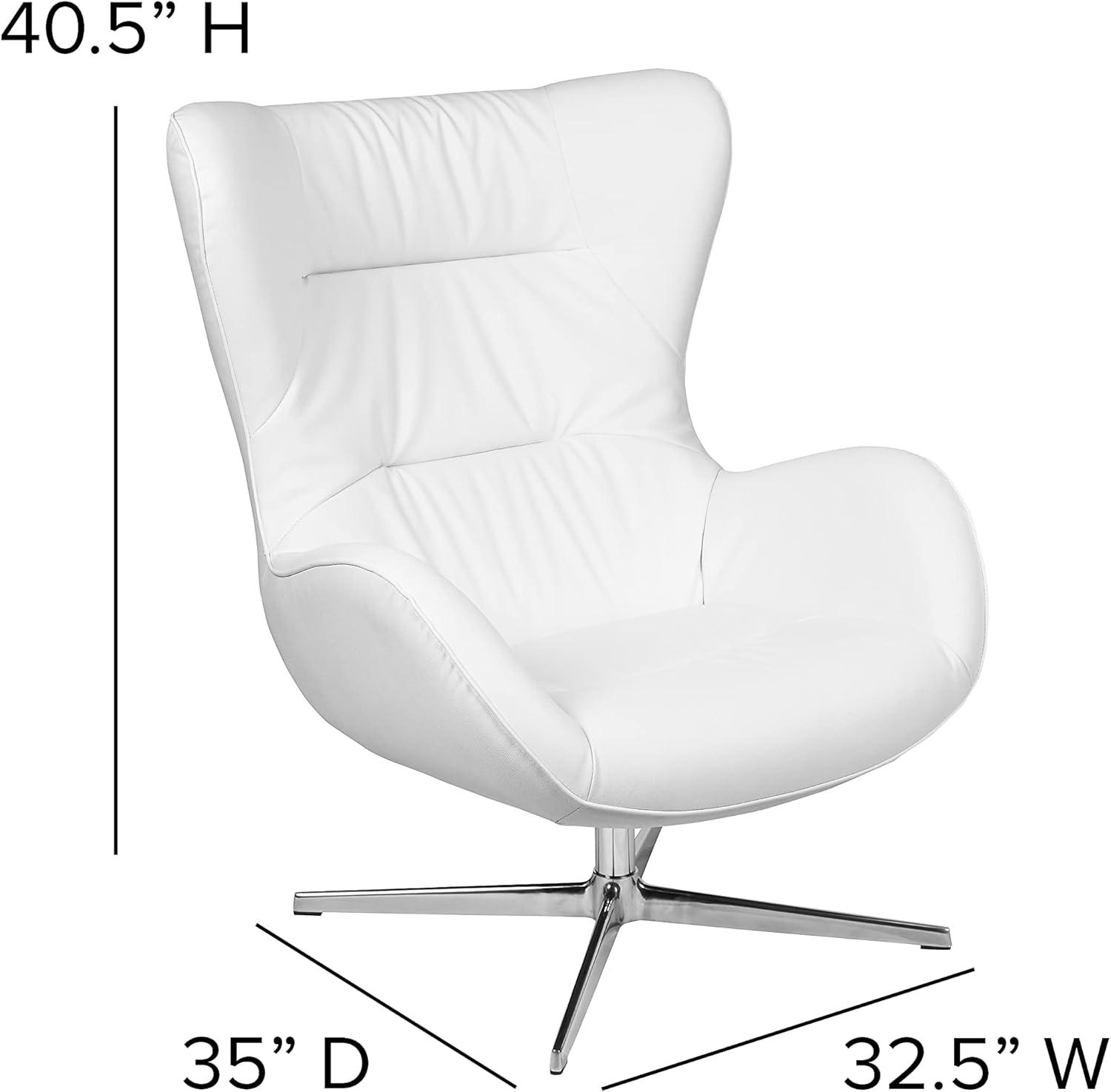 image:imageFlash Furniture Egg Series White LeatherSoft Side Reception ChairWhite Leathersoft