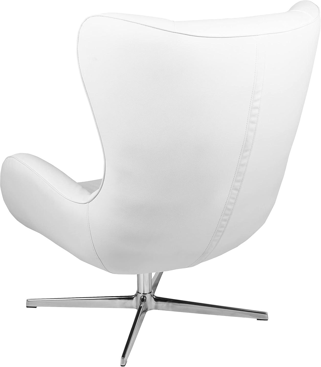 image:imageFlash Furniture Egg Series White LeatherSoft Side Reception ChairWhite Leathersoft