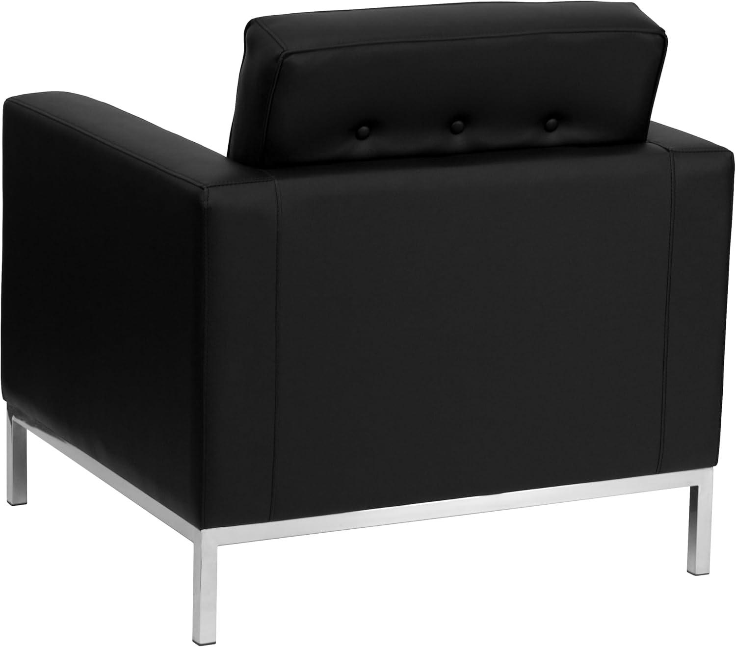 image:imageFlash Furniture HERCULES Lacey Series Contemporary Black LeatherSoft Chair with Stainless Steel FrameBlack