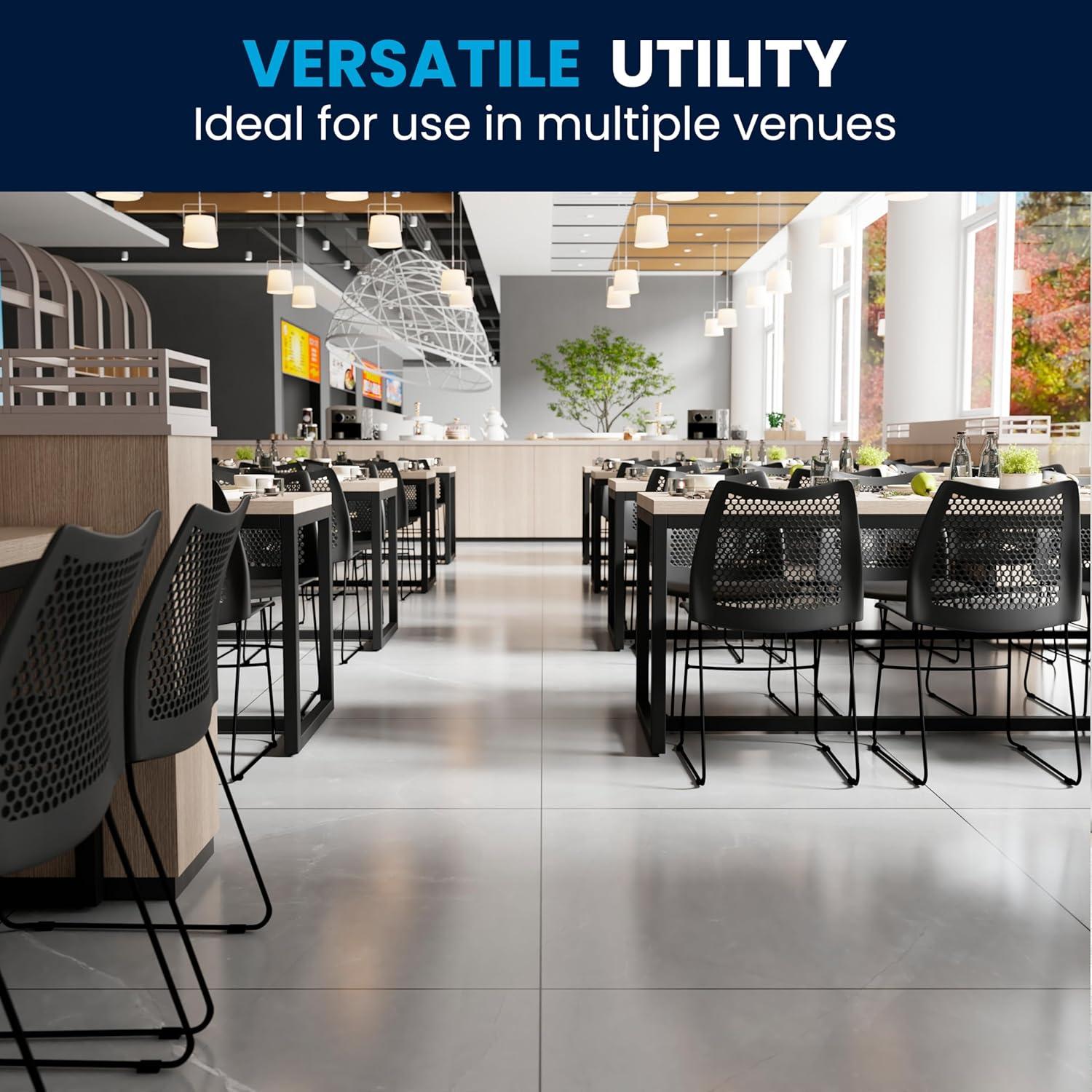 image:imageFlash Furniture HERCULES Series 661 lb Capacity Black Stack Chair with AirVent Back and Black Powder Coated Sled BaseBlack