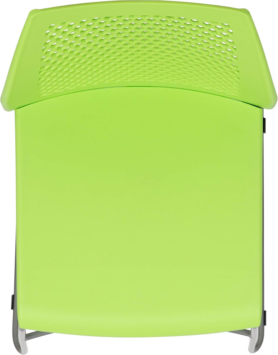 image:imageFlash Furniture HERCULES Series 661 lb Capacity Black Stack Chair with AirVent Back and Black Powder Coated Sled BaseGreen