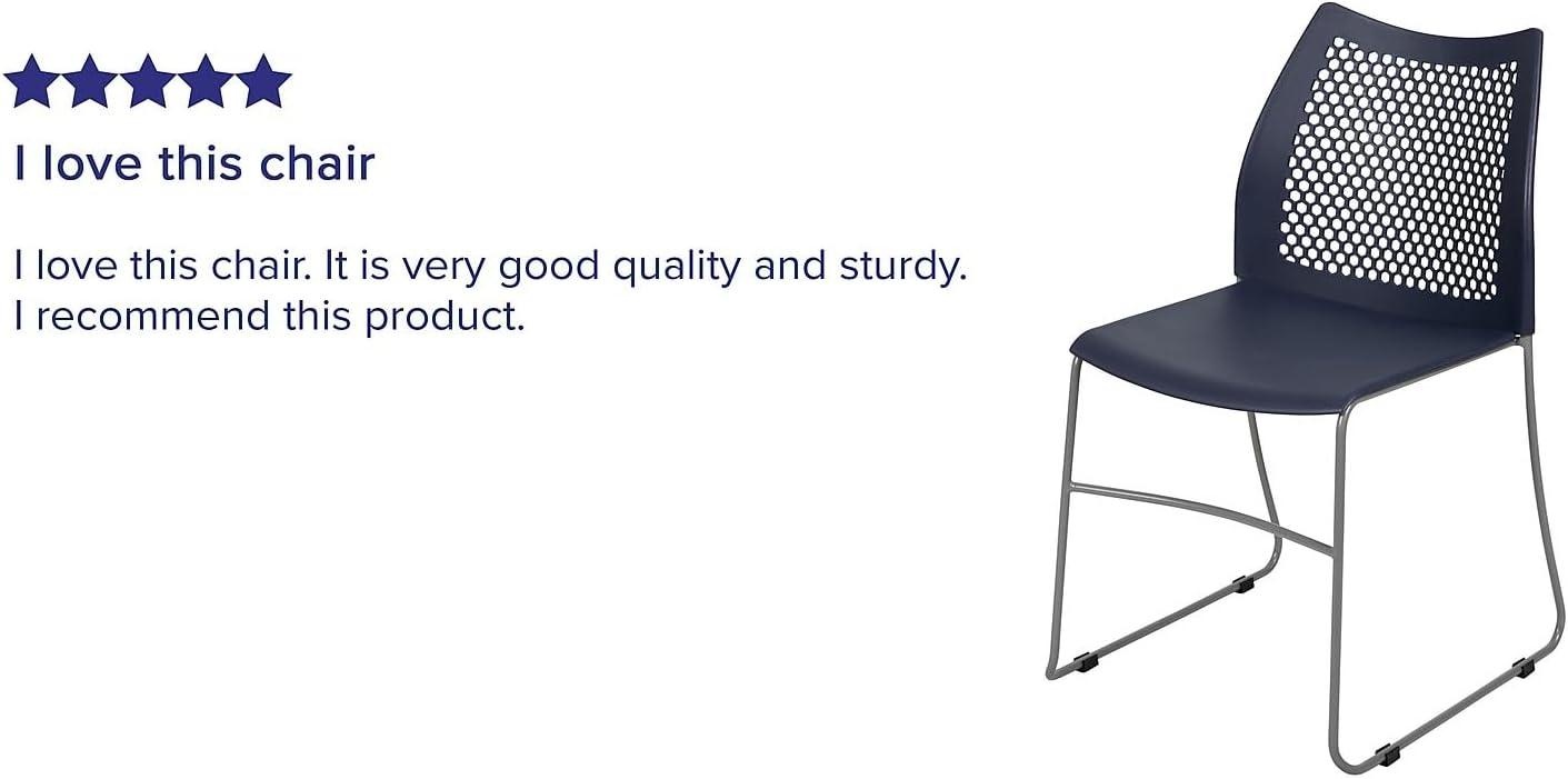 image:imageFlash Furniture HERCULES Series 661 lb Capacity Black Stack Chair with AirVent Back and Black Powder Coated Sled BaseNavy