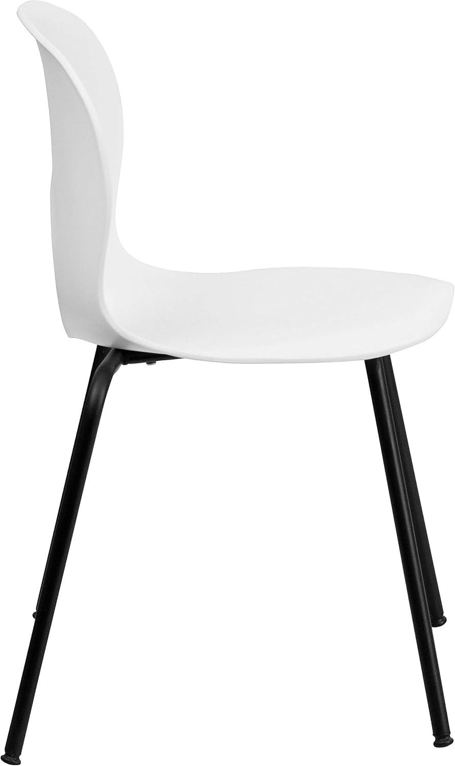 image:imageFlash Furniture HERCULES Series 770 lb Capacity Designer White Plastic Stack Chair with Black FrameWhite
