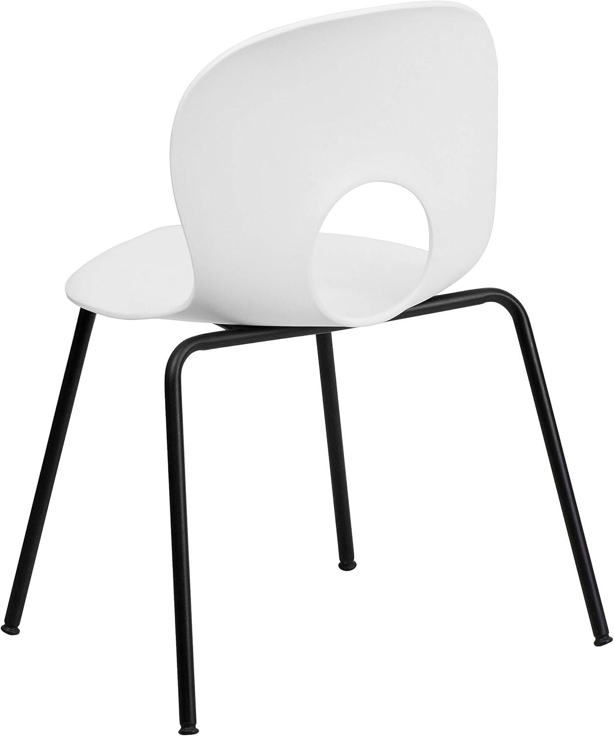 image:imageFlash Furniture HERCULES Series 770 lb Capacity Designer White Plastic Stack Chair with Black FrameWhite
