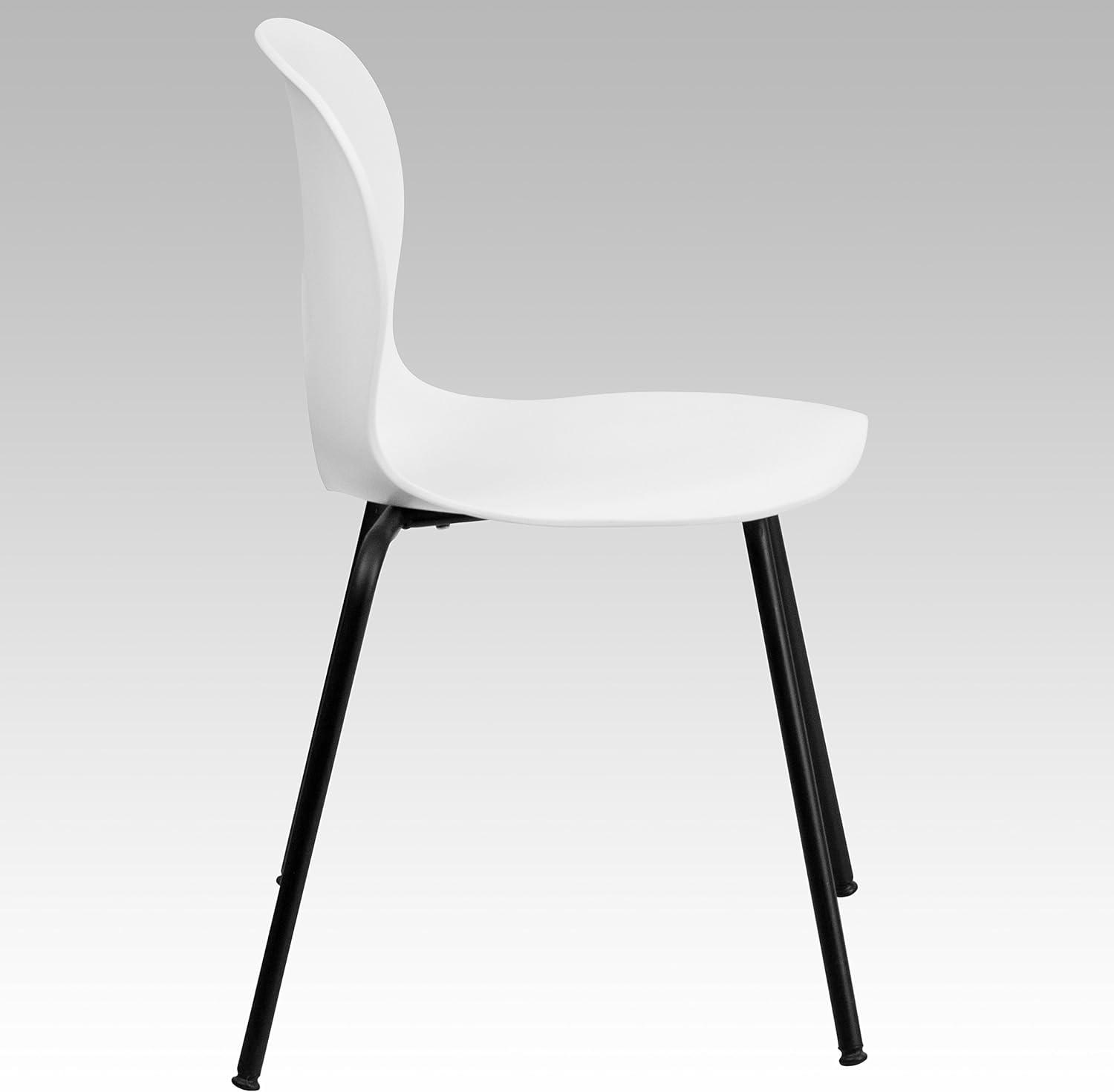 image:imageFlash Furniture HERCULES Series 770 lb Capacity Designer White Plastic Stack Chair with Black FrameWhite