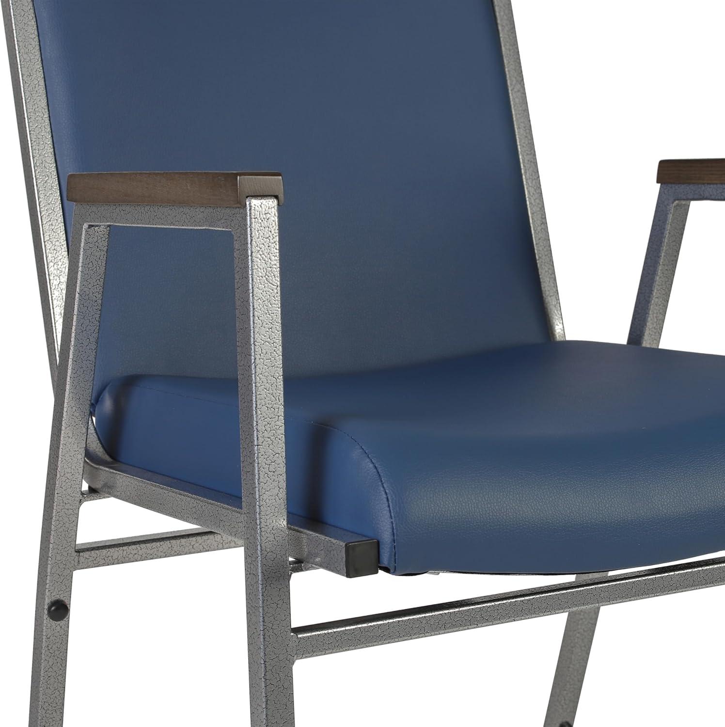 image:imageFlash Furniture HERCULES Series Heavy Duty Black Vinyl Stack Chair with Arms and Ganging BracketNavy Vinyl
