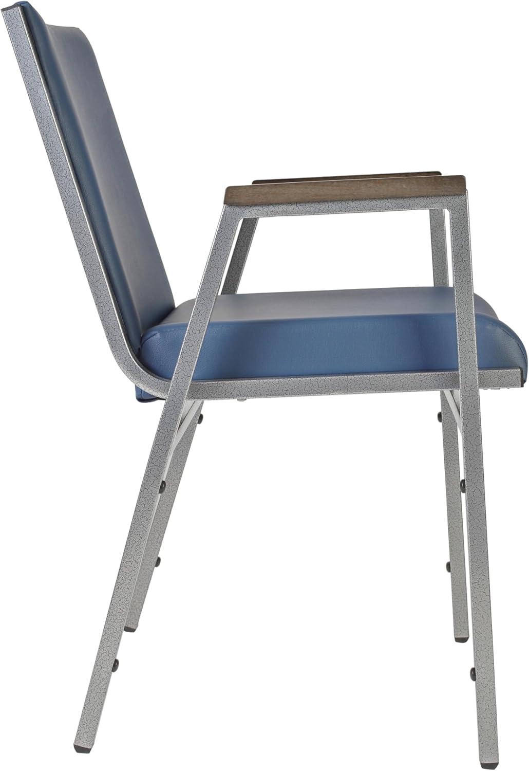 image:imageFlash Furniture HERCULES Series Heavy Duty Black Vinyl Stack Chair with Arms and Ganging BracketNavy Vinyl